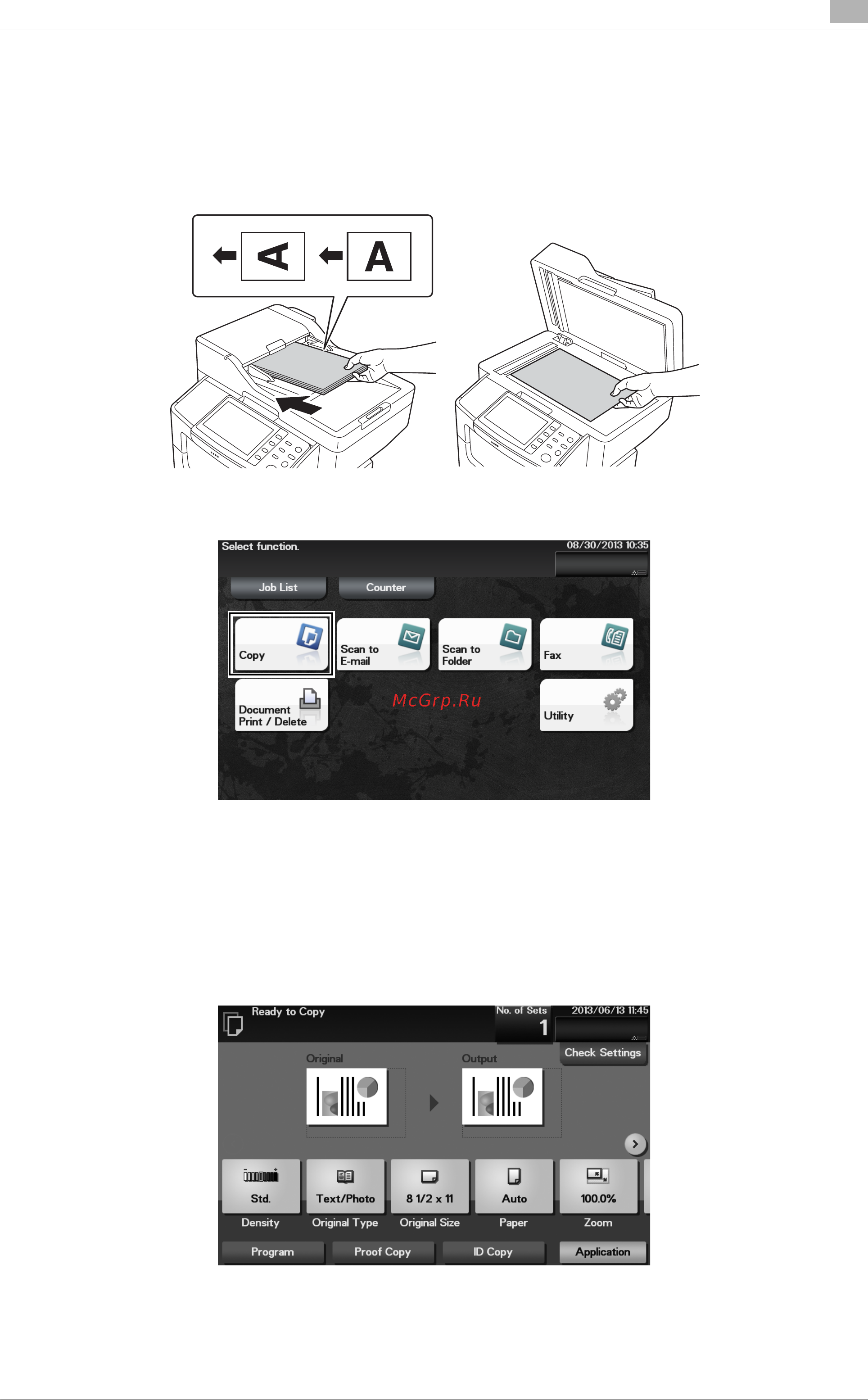 Develop ineo 4750 [57/70] Using the copy function