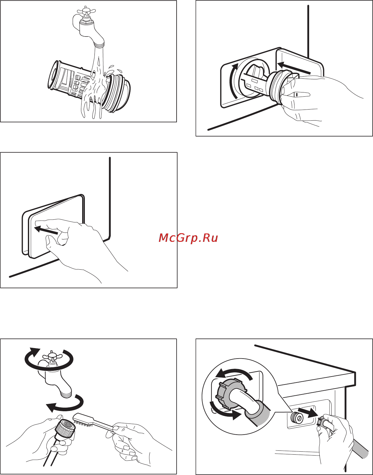 Electrolux EWW51685HW [31/39] Очистка наливного шланга и фильтра клапана
