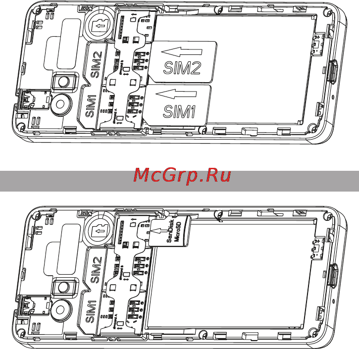 Texet TM-D225 Black [15/54] Установка карты памяти