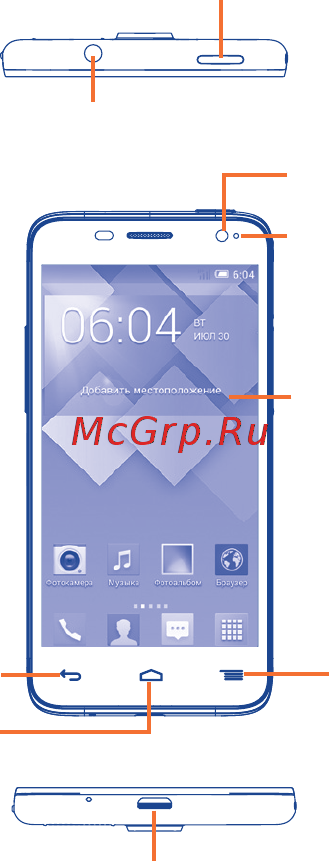 Alcatel ONETOUCH IDOL MINI 6012D [3/40] 1 клавиши и разъемы