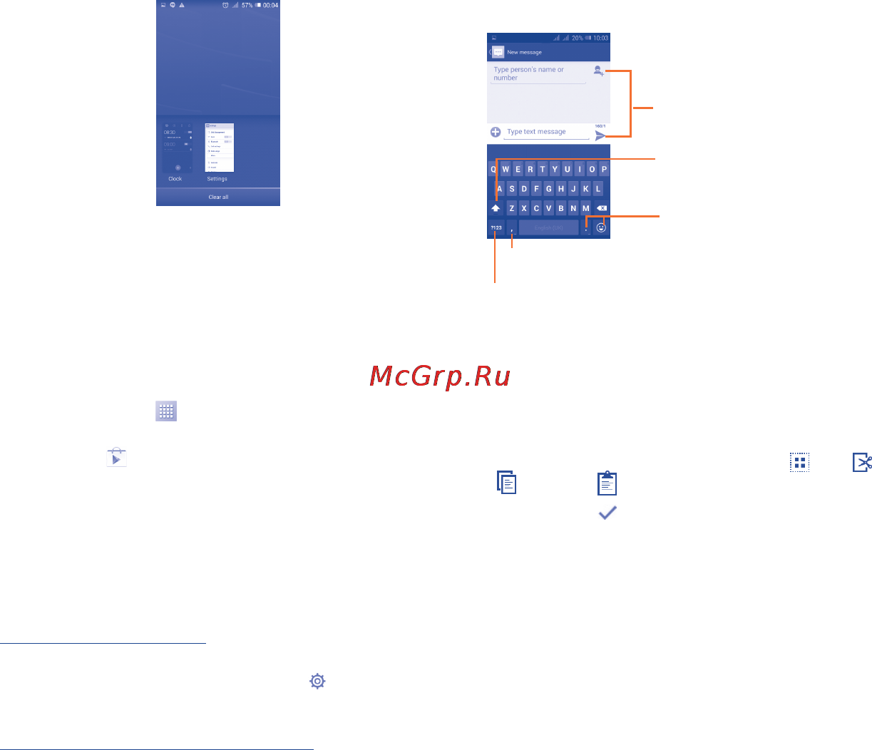 Alcatel ONETOUCH POP D3 4035 [8/28] Text input