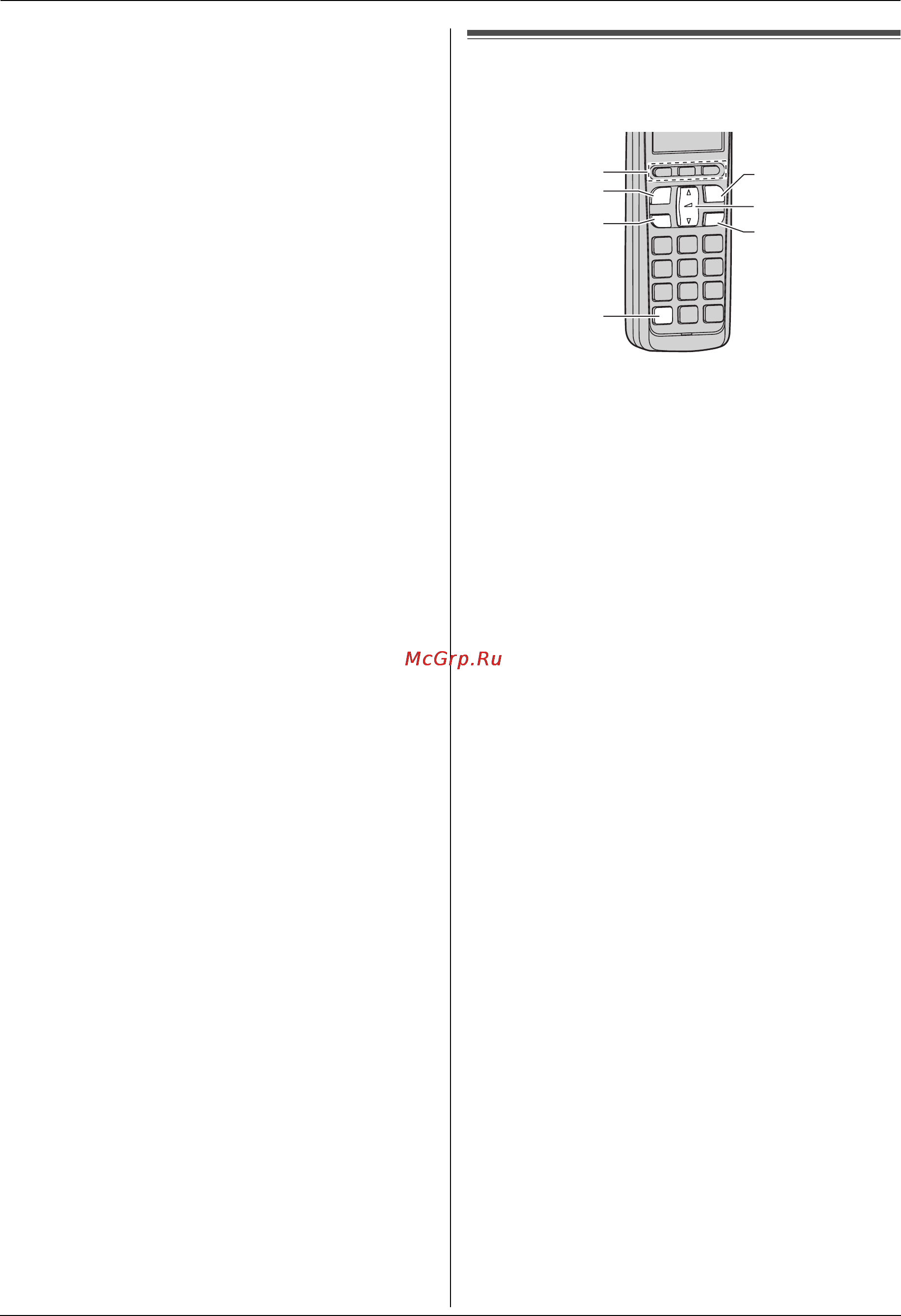 Panasonic KX-FC278RUT [12/88] Описание кнопок беспроводной трубки
