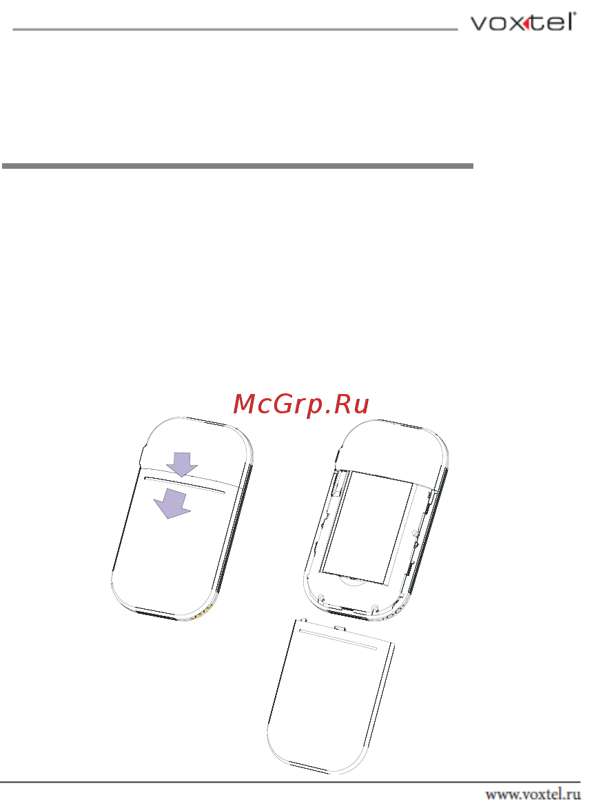 Voxtel RX20 серый [11/57] Установка sim карты и аккумулятора