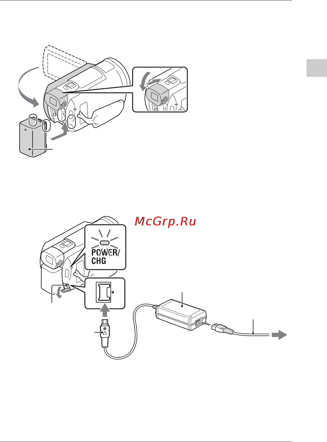 Sony FDR-AX33 Black [11/56] Зарядка аккумуляторной батареи