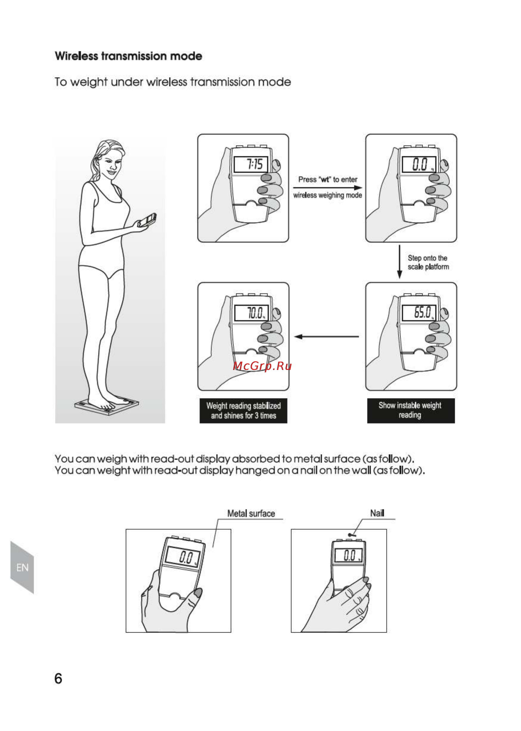 Magnit RMX-6040 [6/22] To weight under wireless transmission mode