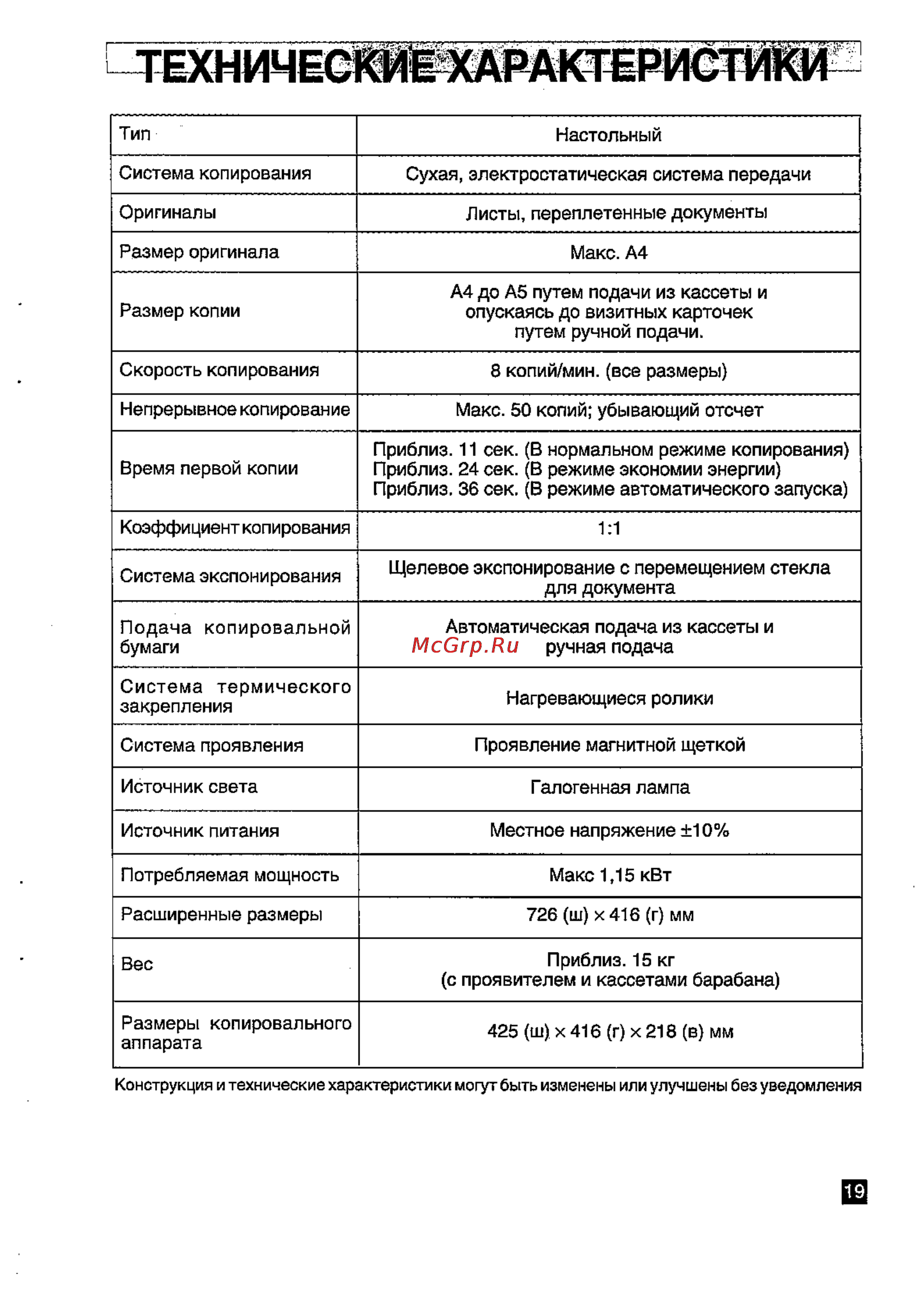 Sharp Z-52 [21/22] Техническиехарактеристйки