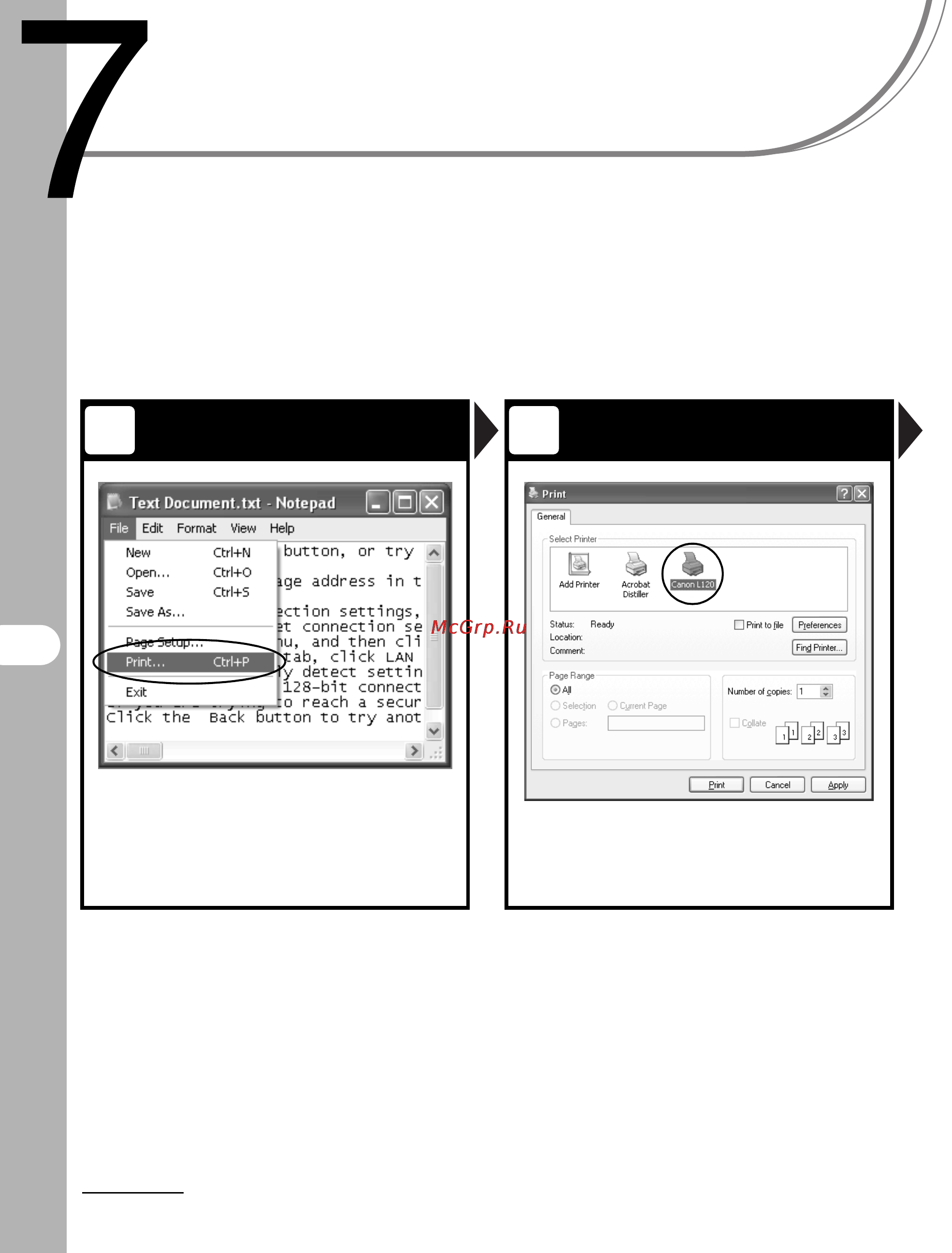 Canon FAX-L120 [74/124] Запуск печати выберите принтер