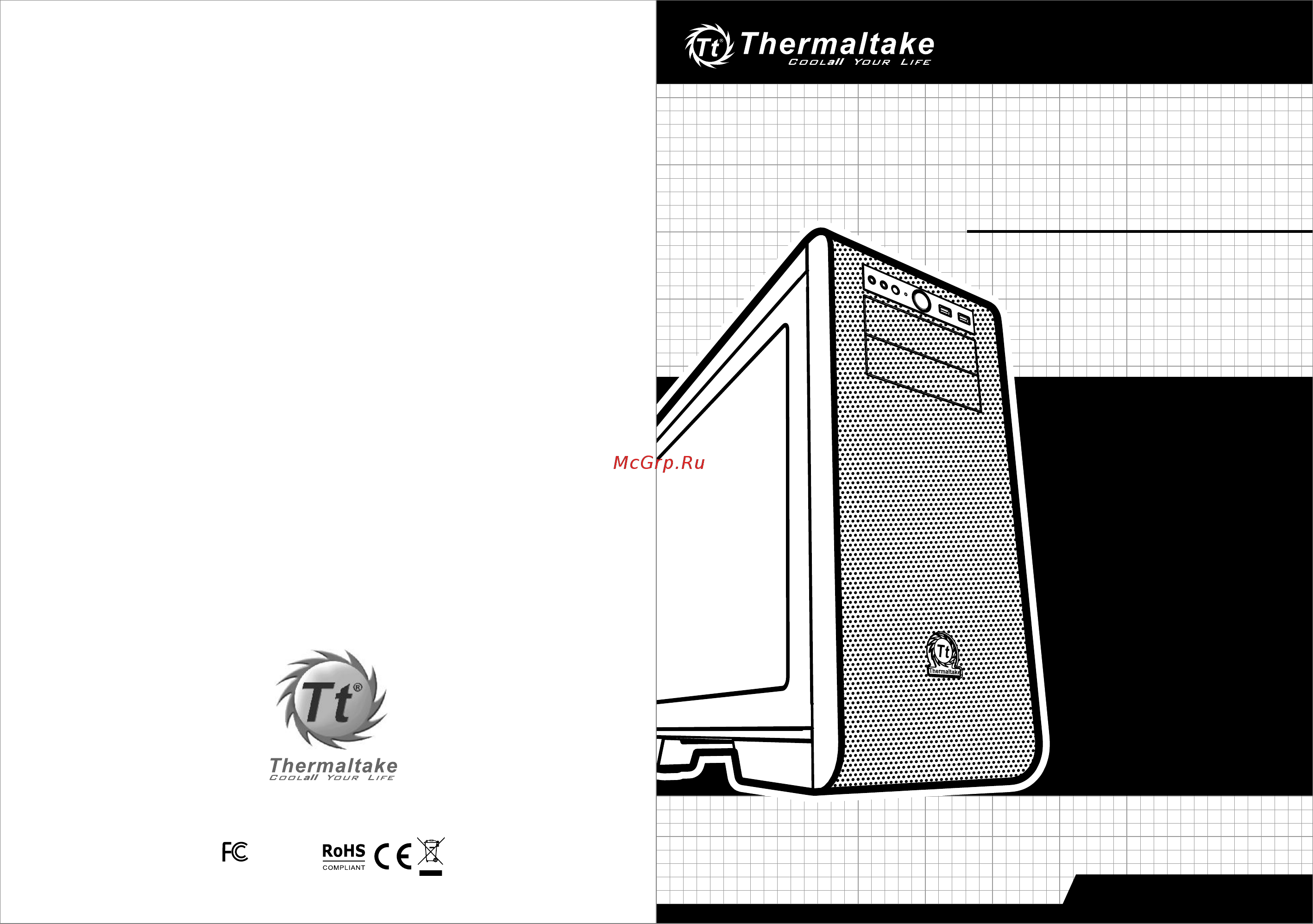 Thermaltake core v51, ca-1c6-00m1wn, w/o psu, black Инструкция по эксплуатации онлайн