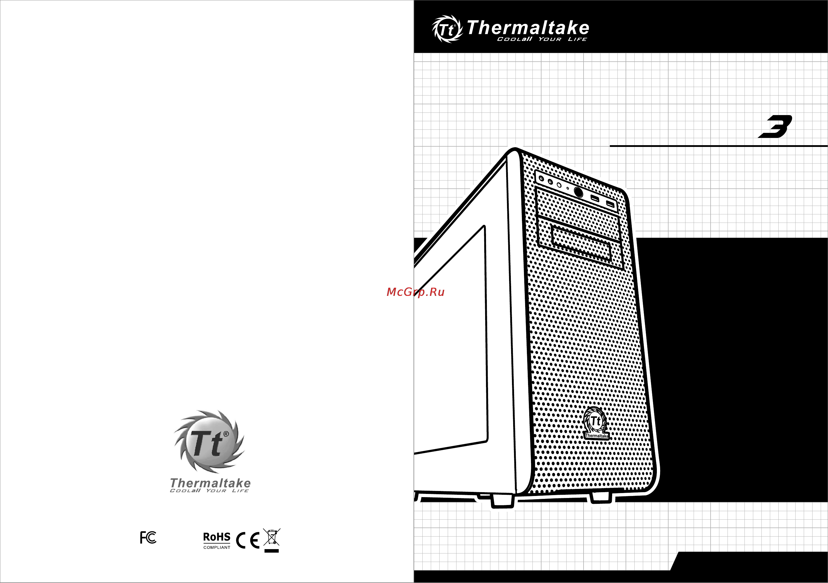 Thermaltake core v31, ca-1c8-00m1wn, w/o psu, black Инструкция по эксплуатации онлайн