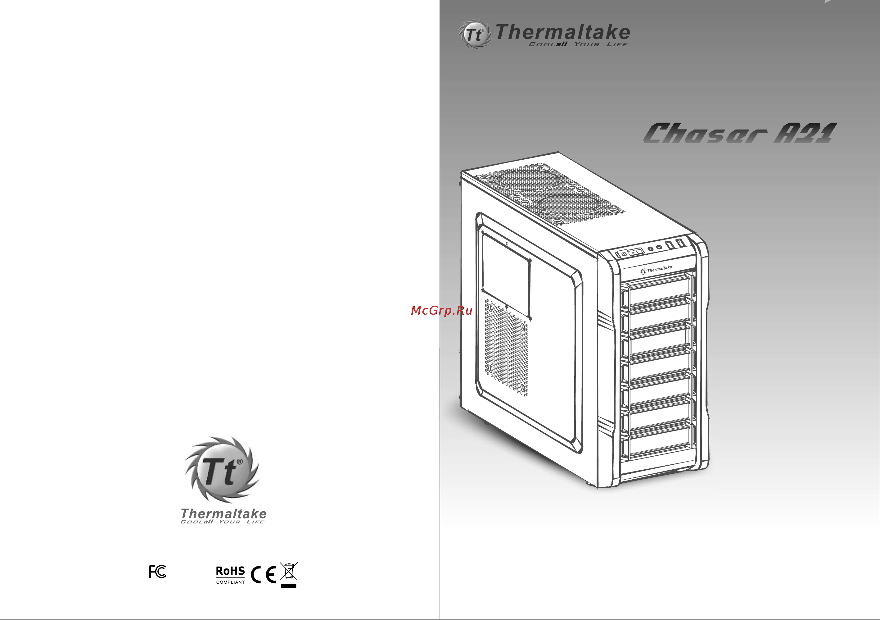 Thermaltake chaser a21, ca-1a3-00m1wn, w/o psu, black Инструкция по эксплуатации онлайн