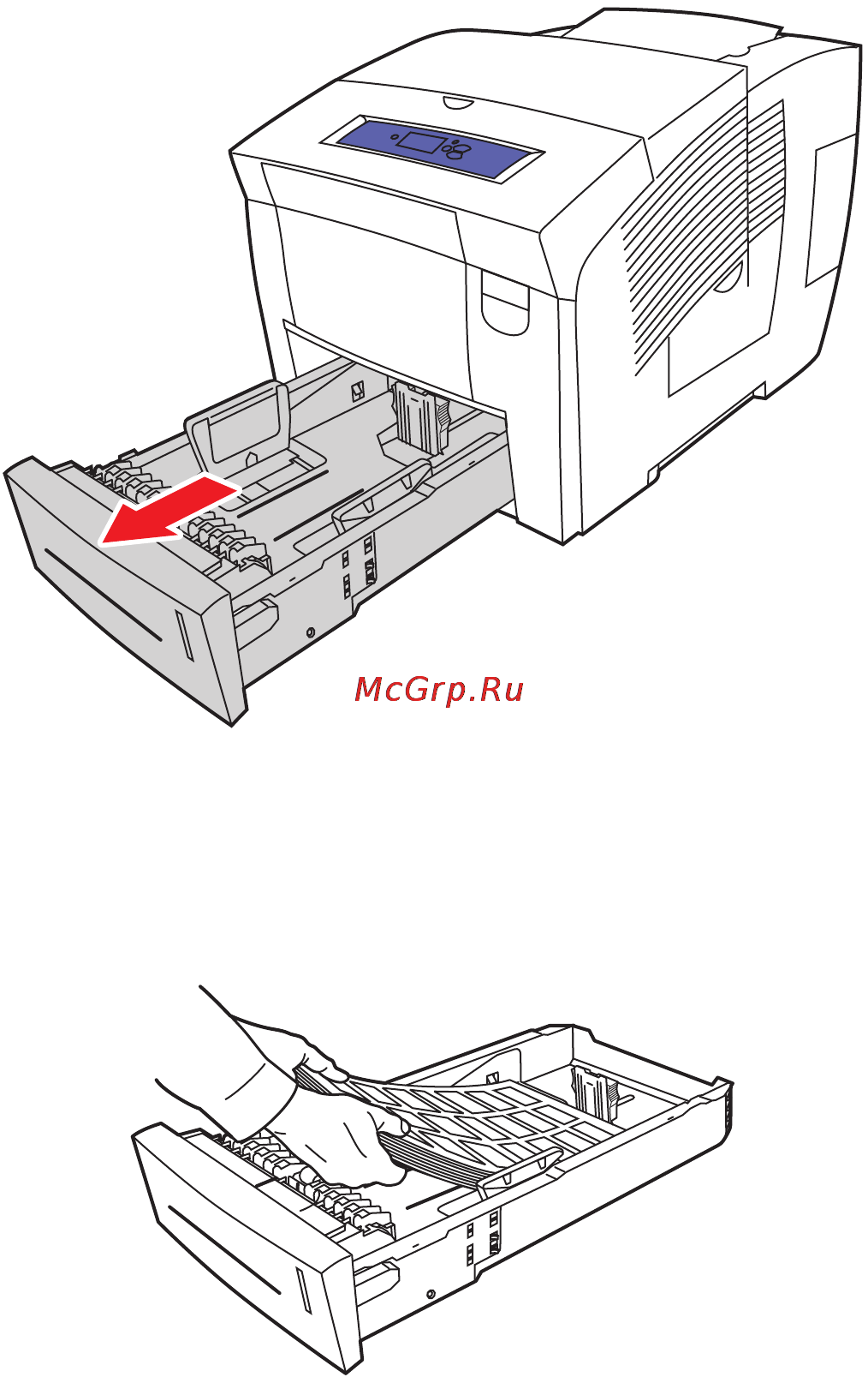 Xerox PHASER 8560 [79/163] Печать на наклейках из лотков 2 3 и 4