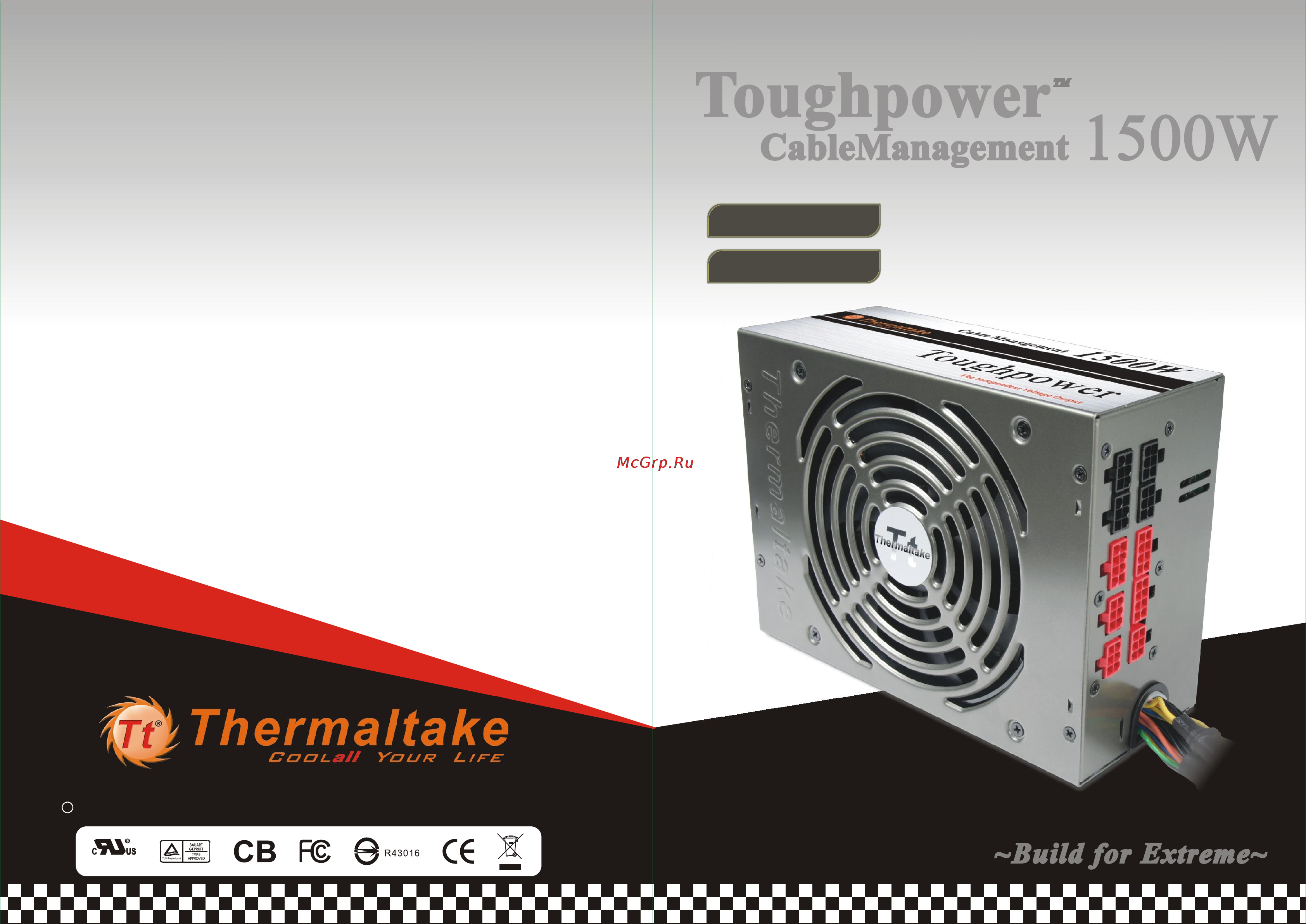 Thermaltake Toughpower 1500W Cable Management Инструкция по эксплуатации онлайн