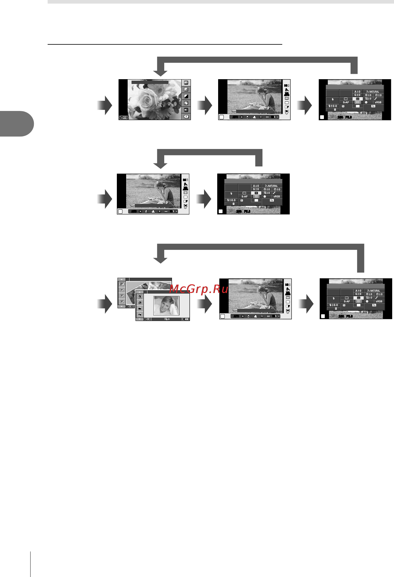 Olympus Pen E-PL6 14-42+40-150 Kit White [84/134] Выбор вида панели управления k настр упр