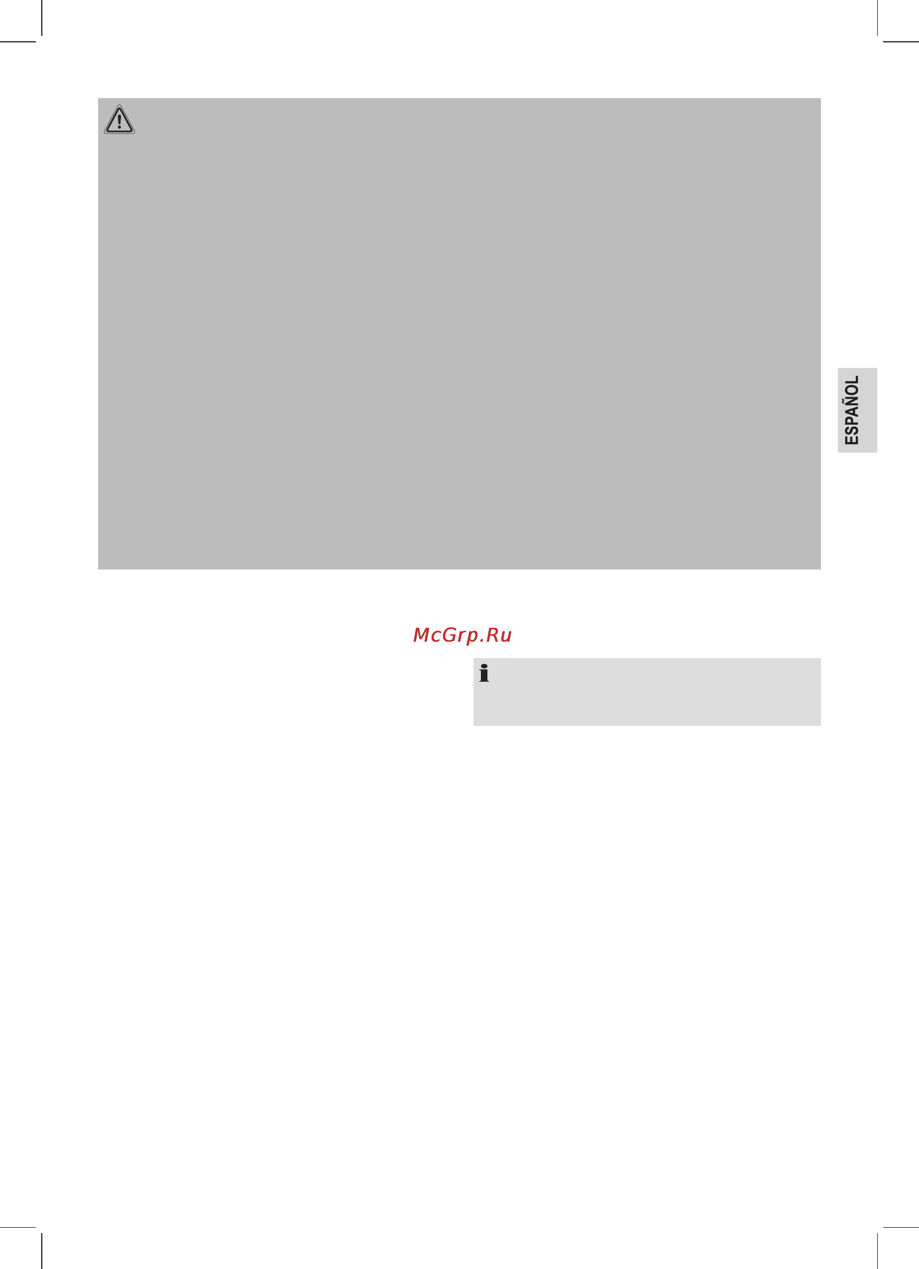 Clatronic HM 3014 [15/42] Aviso riesgo de heridas no repare usted mismo el dispositivo contacte con personal auto rizador para evitar riesgos el fabricante nuestro servicio de aten ción al cliente u otro especialista cualificado debe cambiar el cable de corriente dañado con un cable equivalente este aparato no debe ser utilizado por los niños mantenga el aparato y su cable fuera del alcance de los niños los niños no deben jugar con el aparato los aparatos pueden ser utilizados por personas con discapacidad física psíquica o sensorial o con falta de experiencia y conocimien to si están bajo supervisión o se les dan instrucciones acerca del uso del aparato de una manera segura y si entienden los riesgos implicados