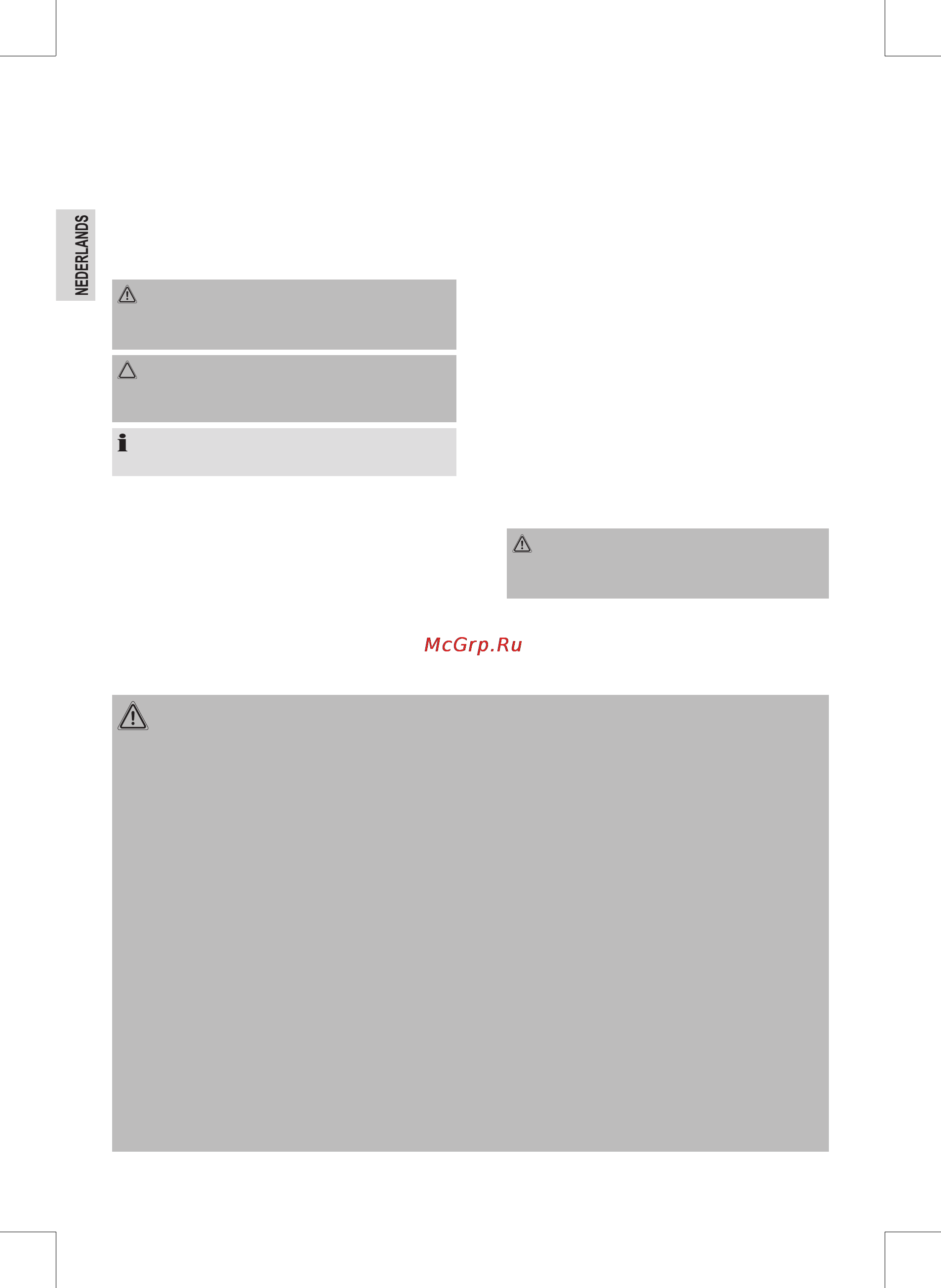 Clatronic UM 3561 [10/62] Speciale veiligheidsvoorschriften voor dit toestel