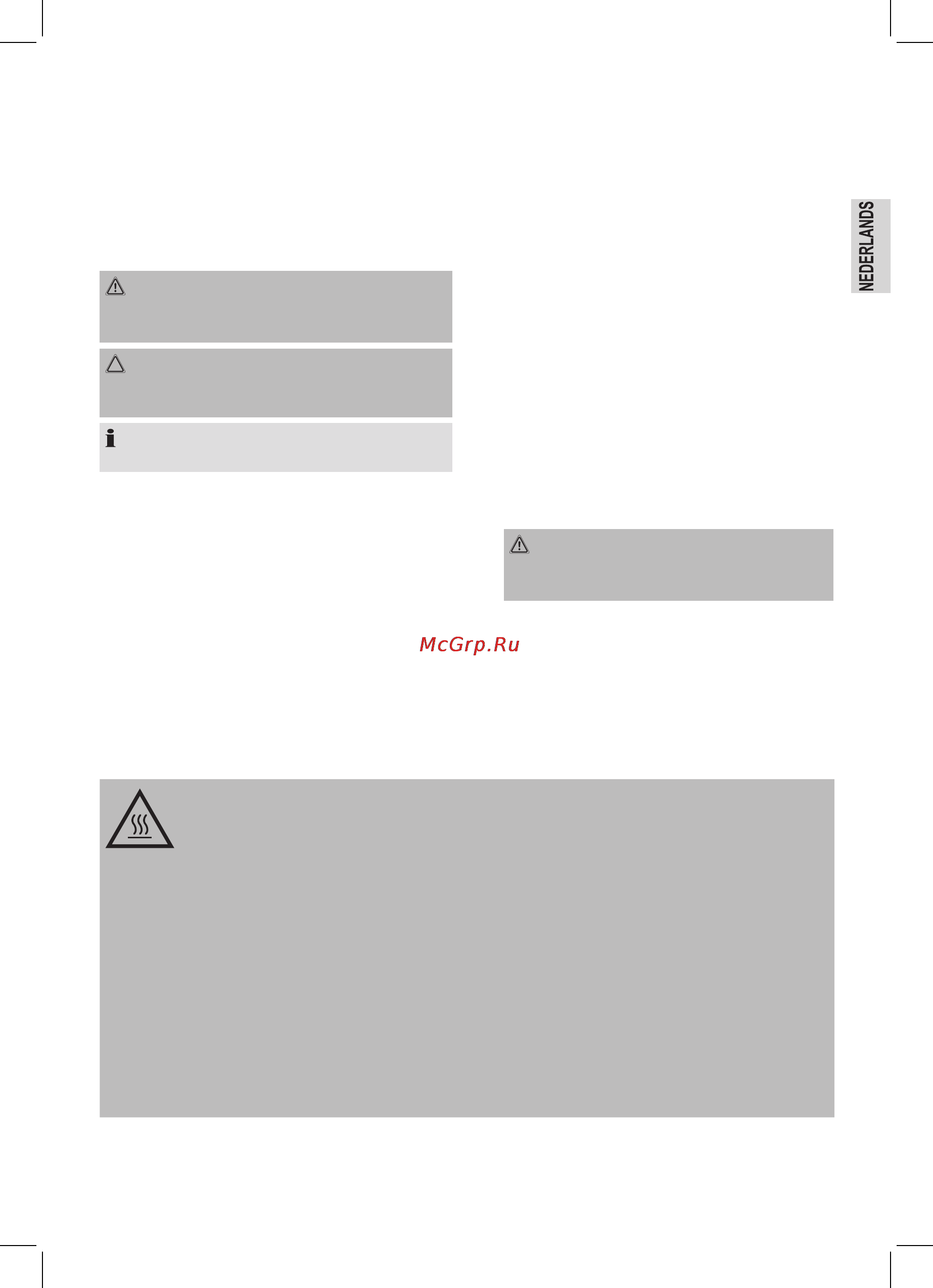Clatronic HLO 3523 [11/74] Speciale veiligheidsinstructies voor dit apparaat