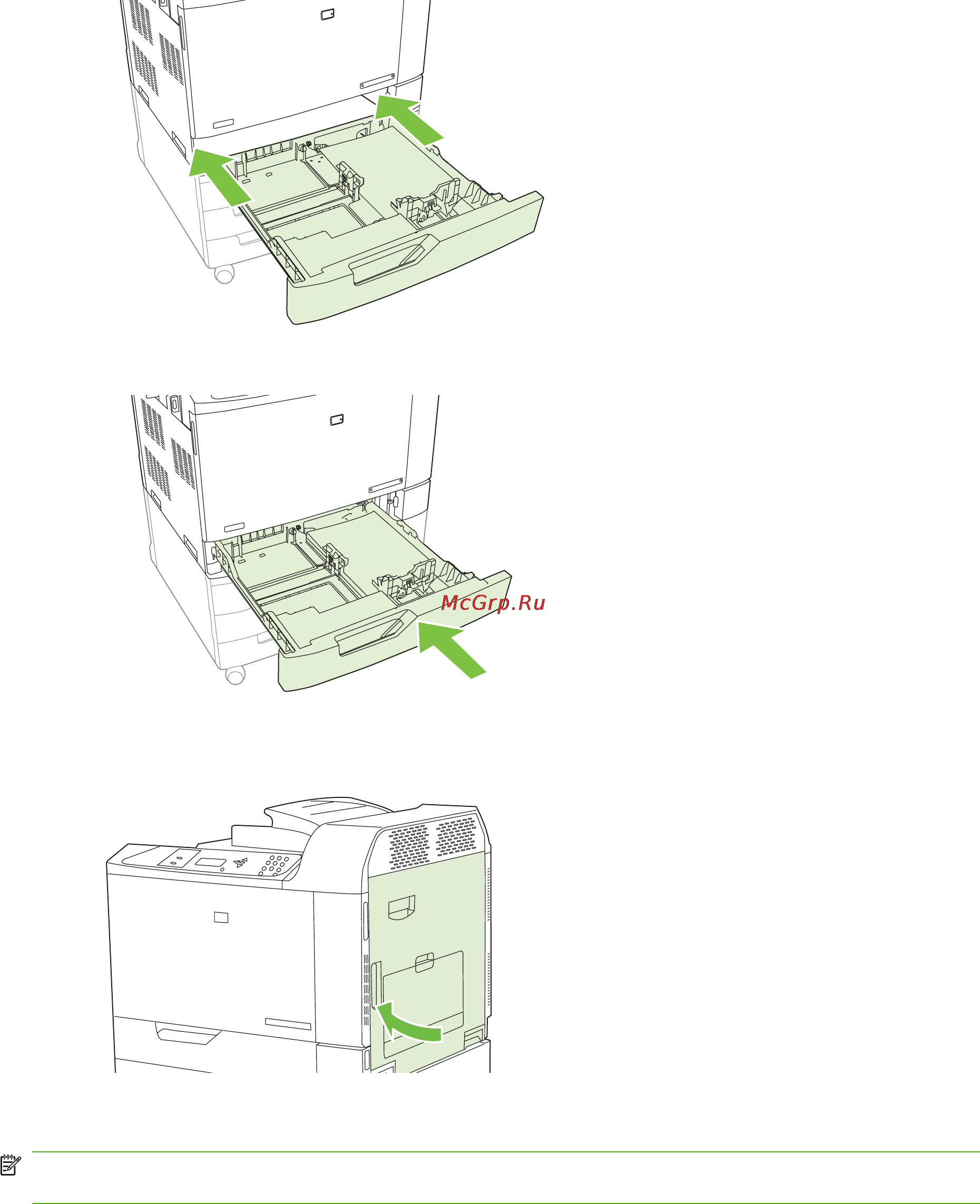HP COLOR LASERJET CP6015DN [252/336] Область 6 устранение замятий в лотке 1