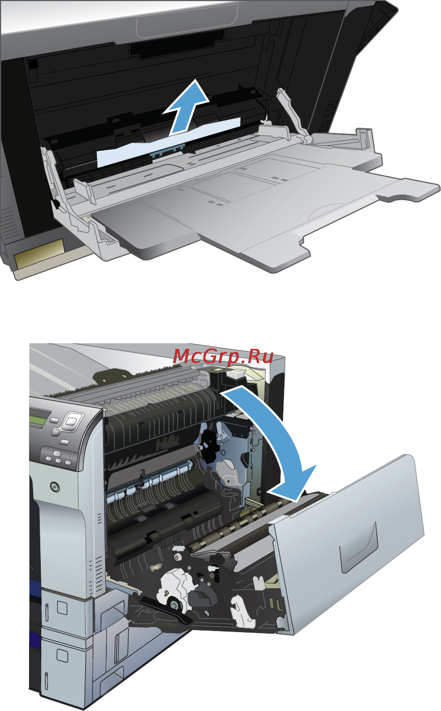 HP COLOR LASERJET ENTERPRISE CP5525DN [200/264] Устранение замятий в лотке 1