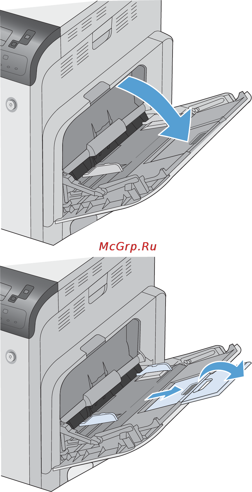 HP COLOR LASERJET ENTERPRISE CP4525N [113/306] Загрузка бумаги в лотки