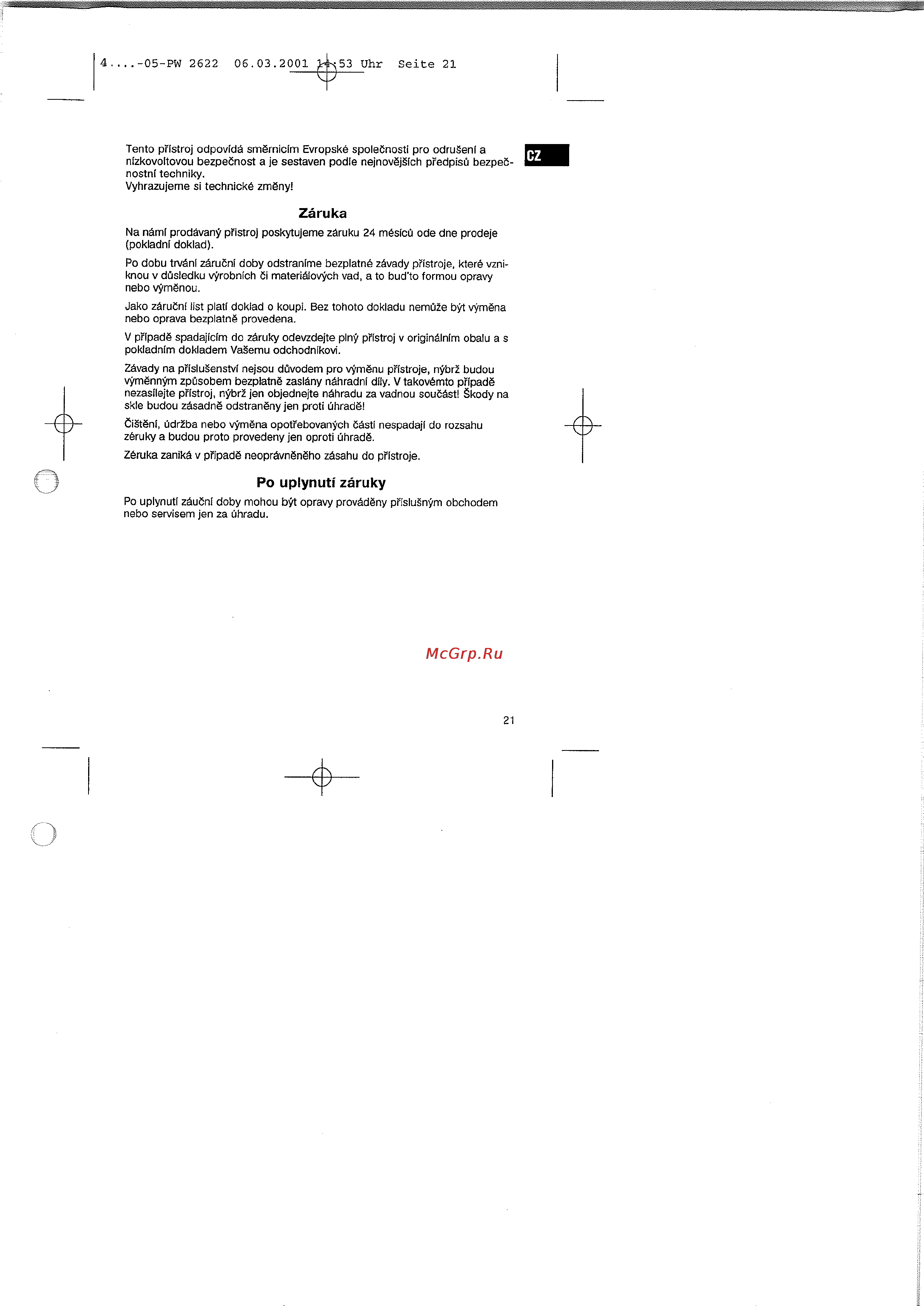 Clatronic PW 2622 [21/26] Po uplynuti zaruky