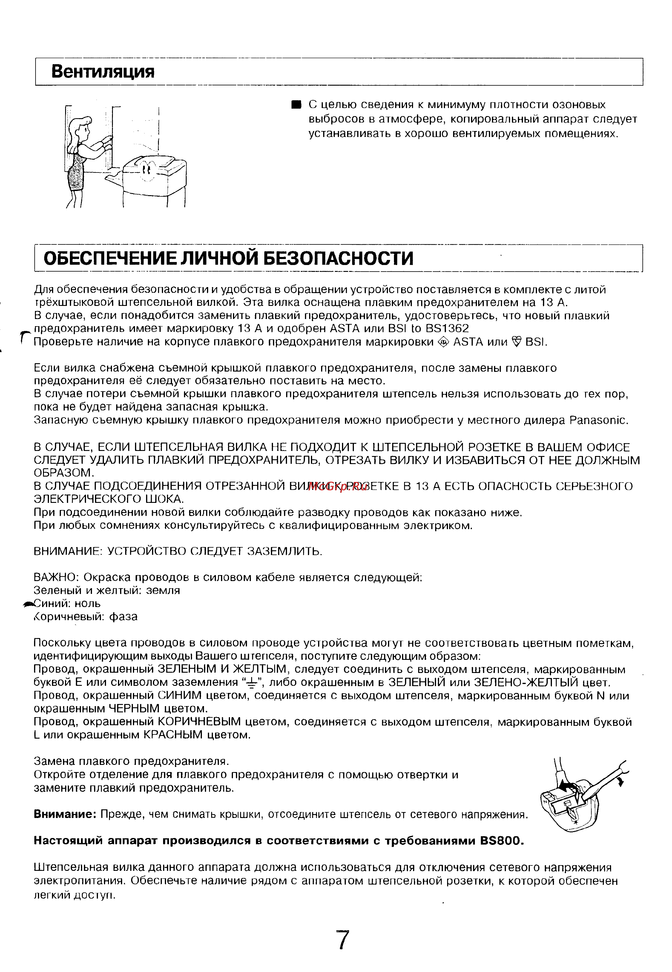 Panasonic FP-7113 [7/19] Вентиляция