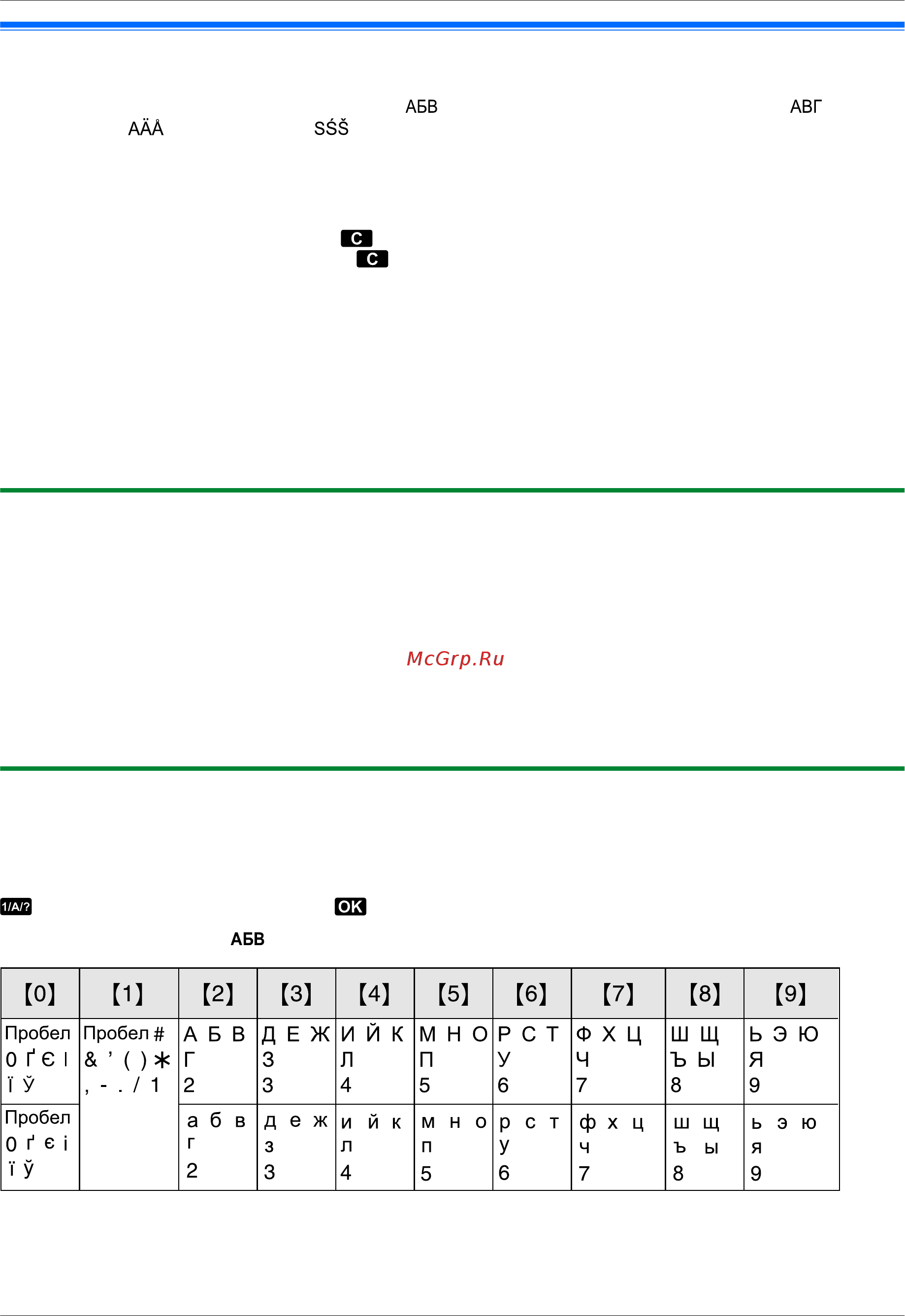Panasonic KX-MB2061 RU [116/172] Режимы ввода знаков