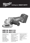 Milwaukee HD18 AG-115 Инструкция по эксплуатации
