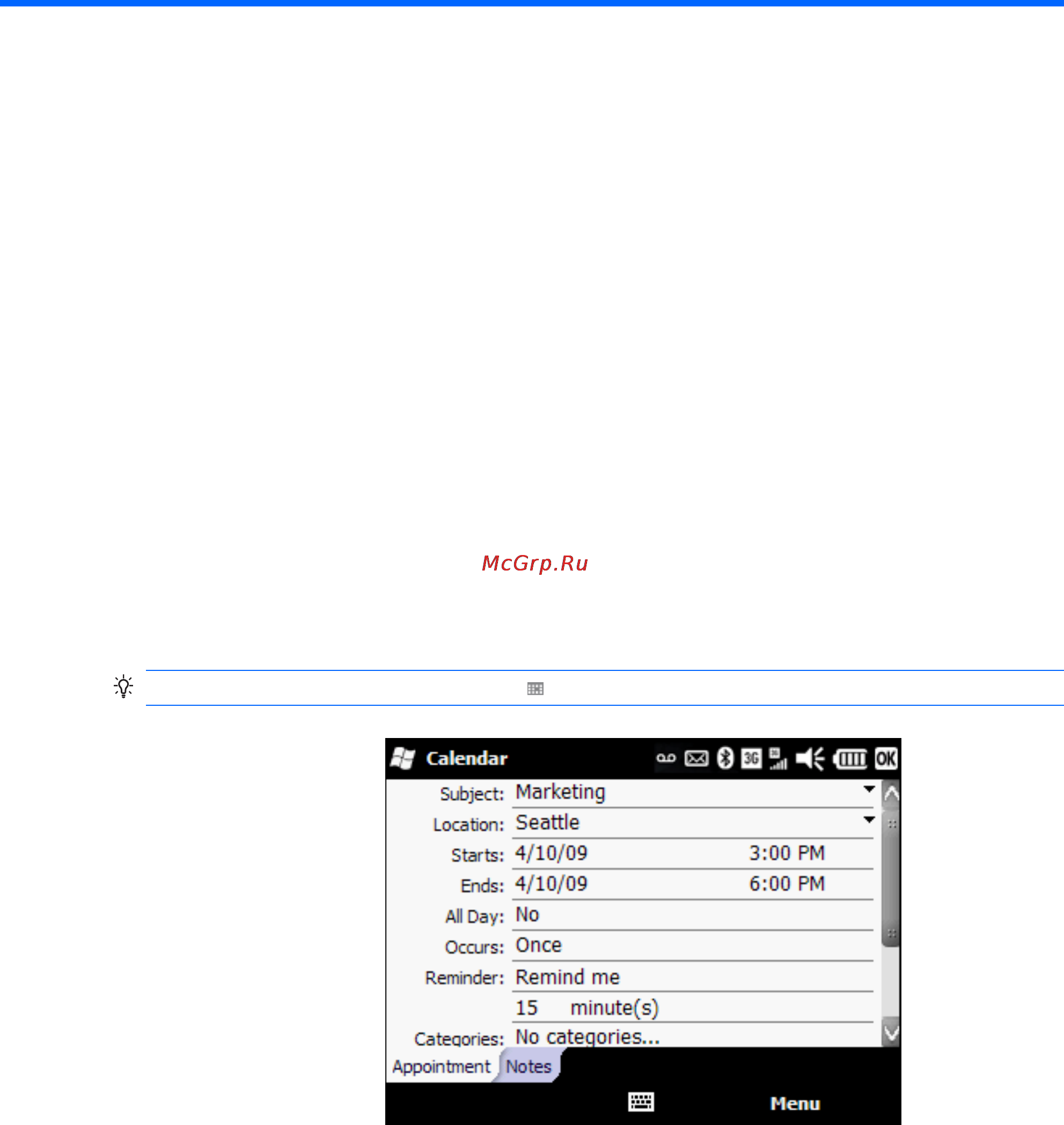 HP IPAQ GLISTEN-AT&T [67/185] Manage your calendar