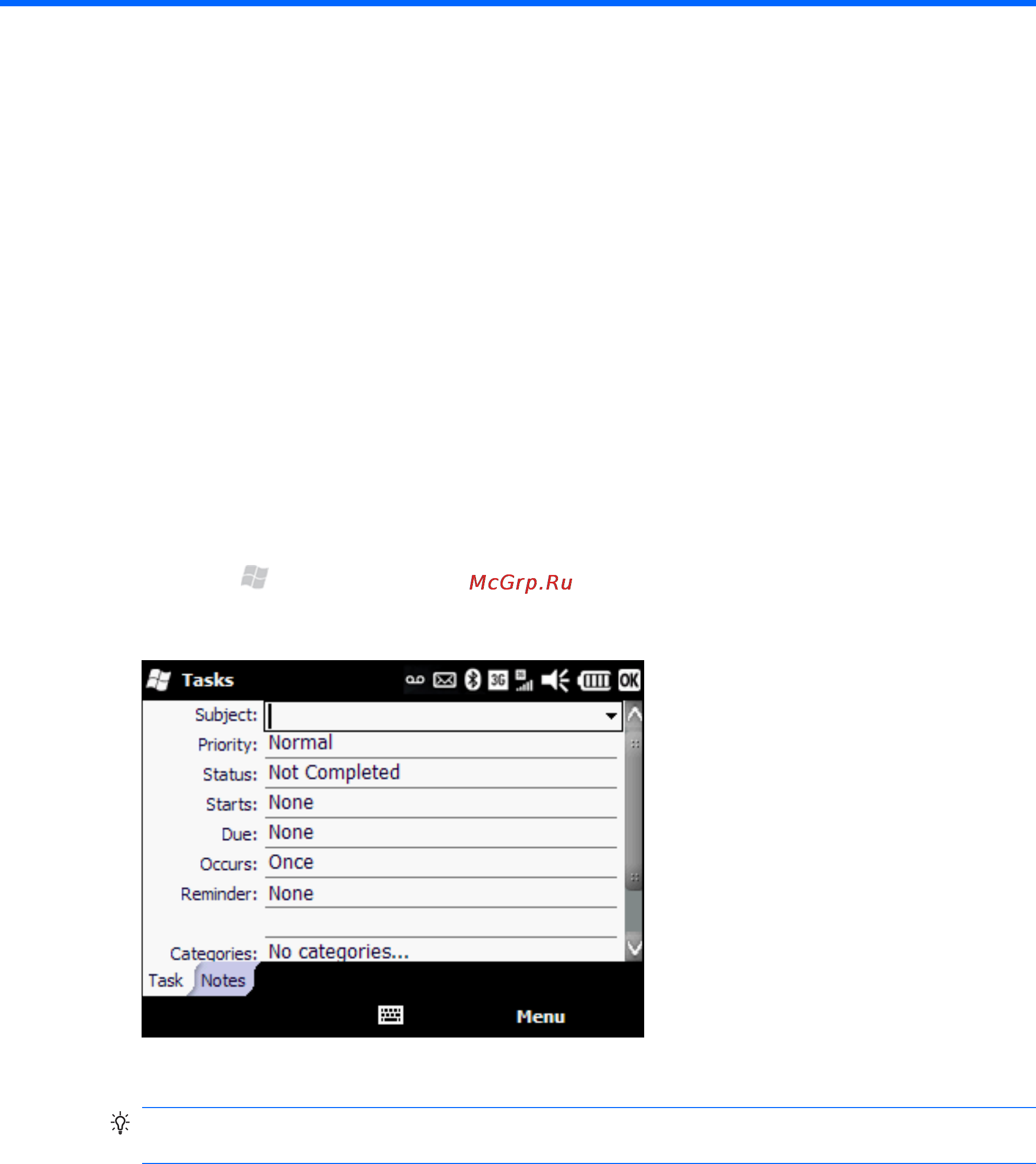 HP IPAQ GLISTEN-AT&T [73/185] Create and manage tasks