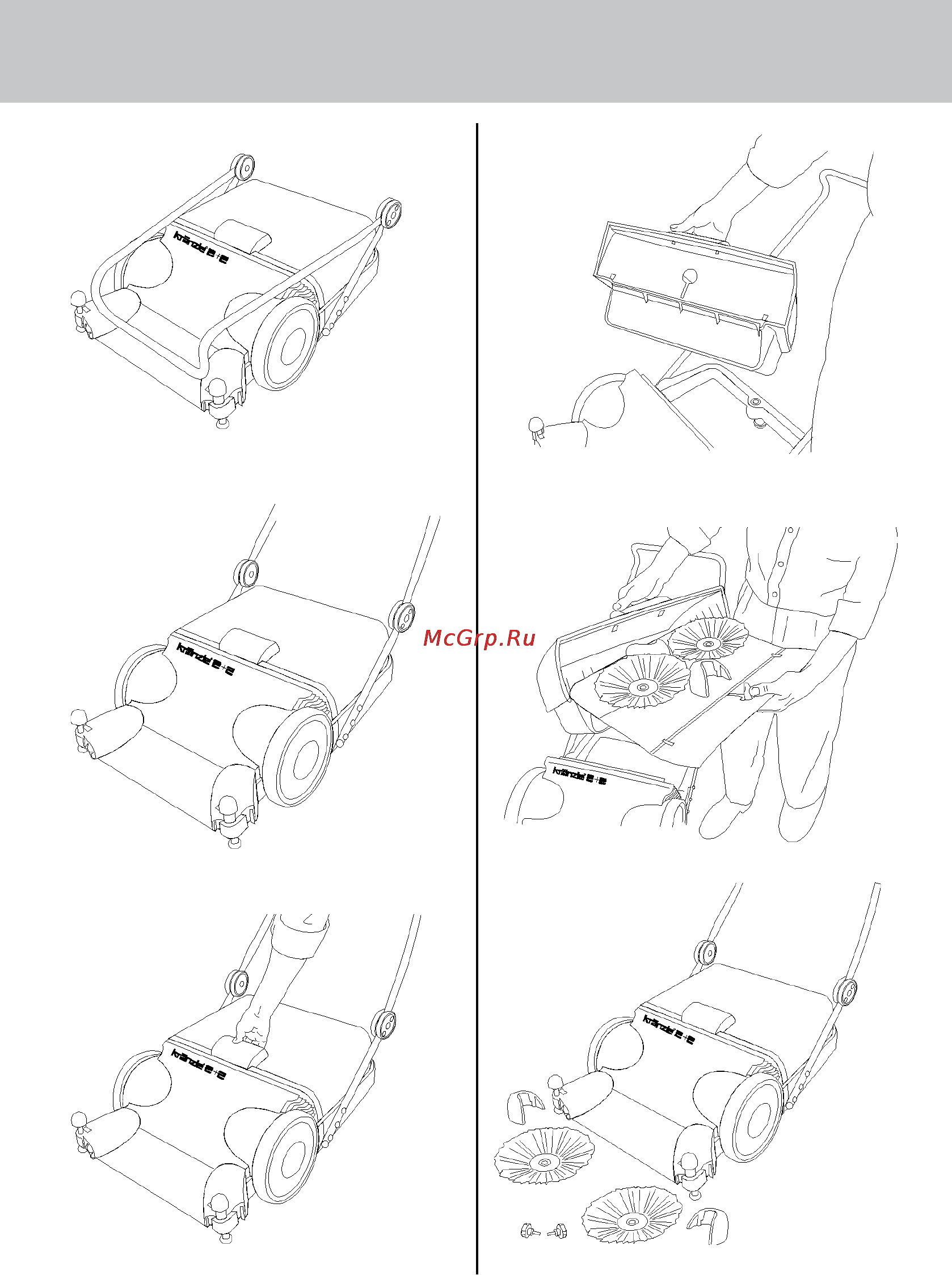 Kranzle 2+2 [3/20] Assembly for side brushes and push handle