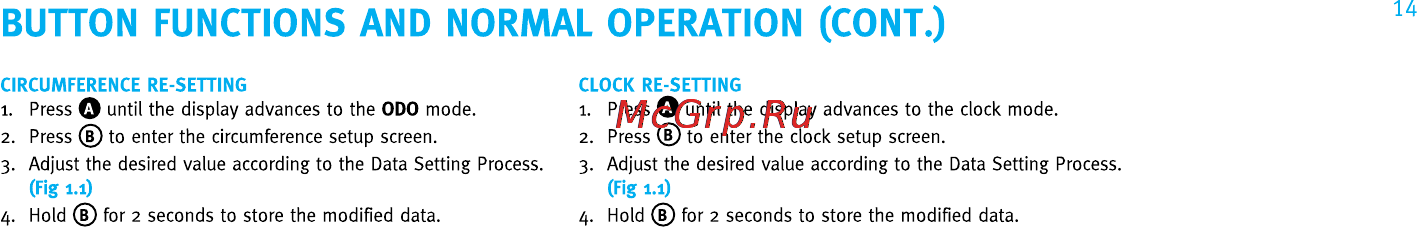Knog NERD WIRELESS 5 [14/22] Button functions and normal operation cont