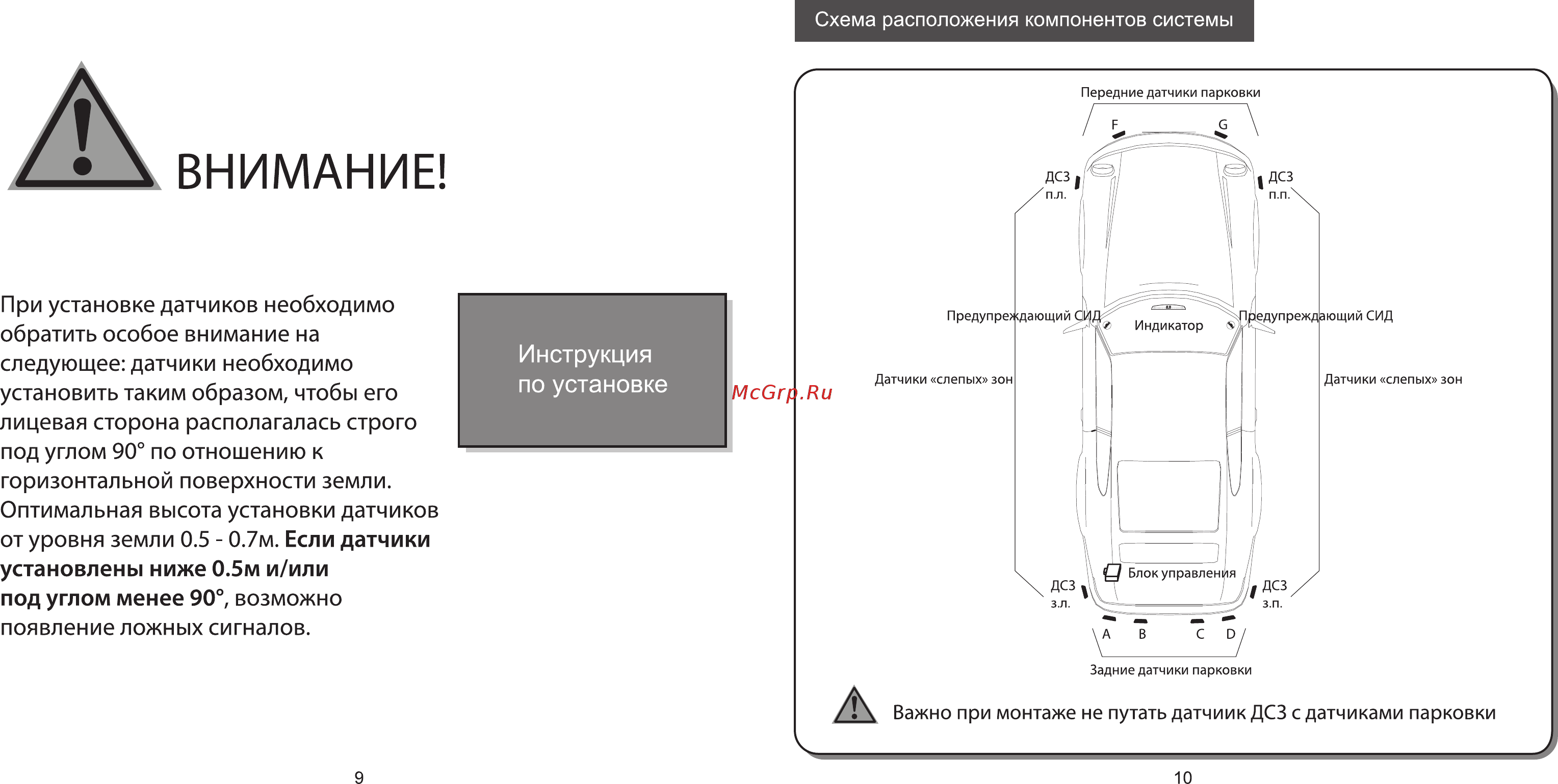 Parkmaster врезной 10шт [6/9] Внимание