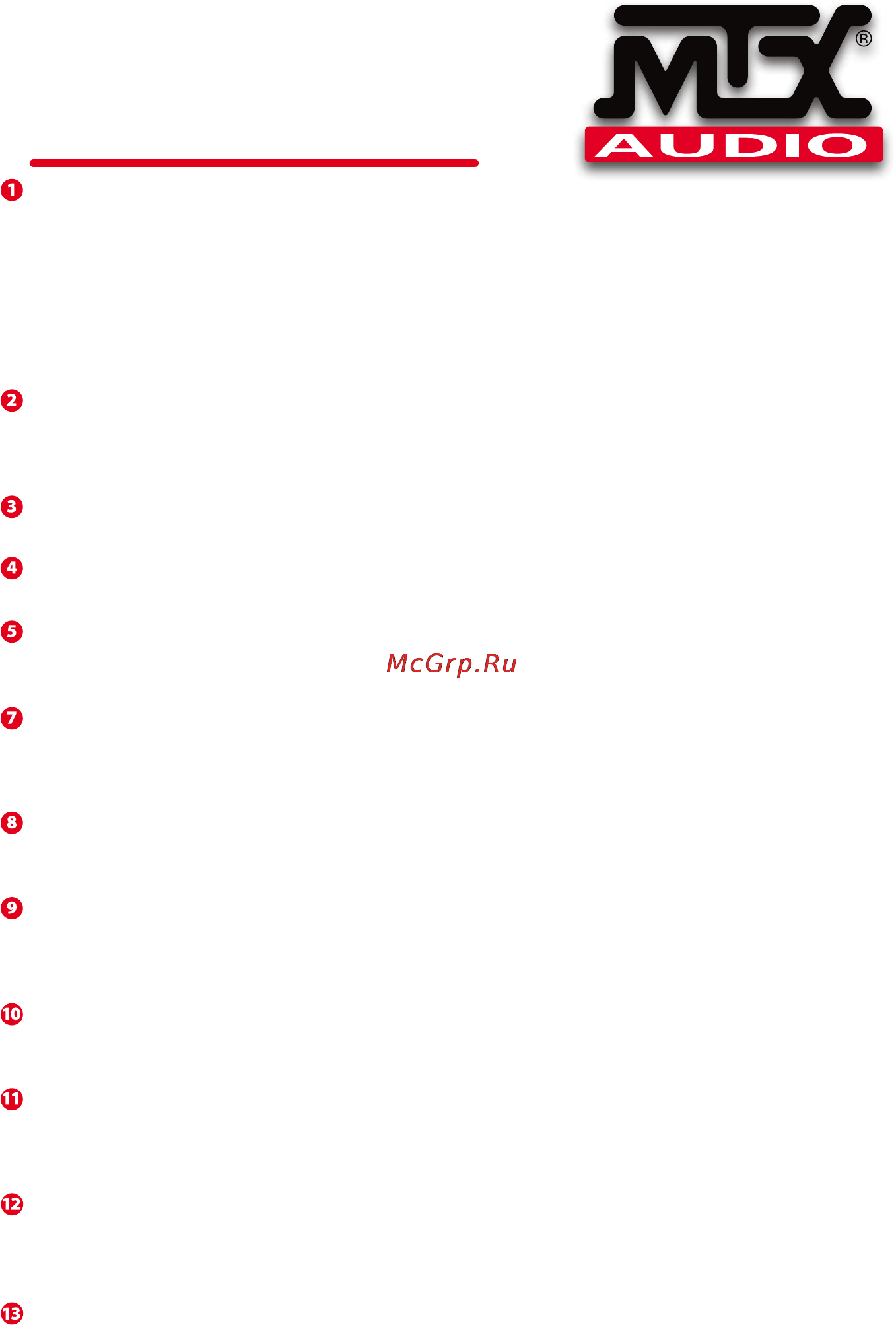 Mtx RT60.2 Инструкция по эксплуатации онлайн [7/44] 114169