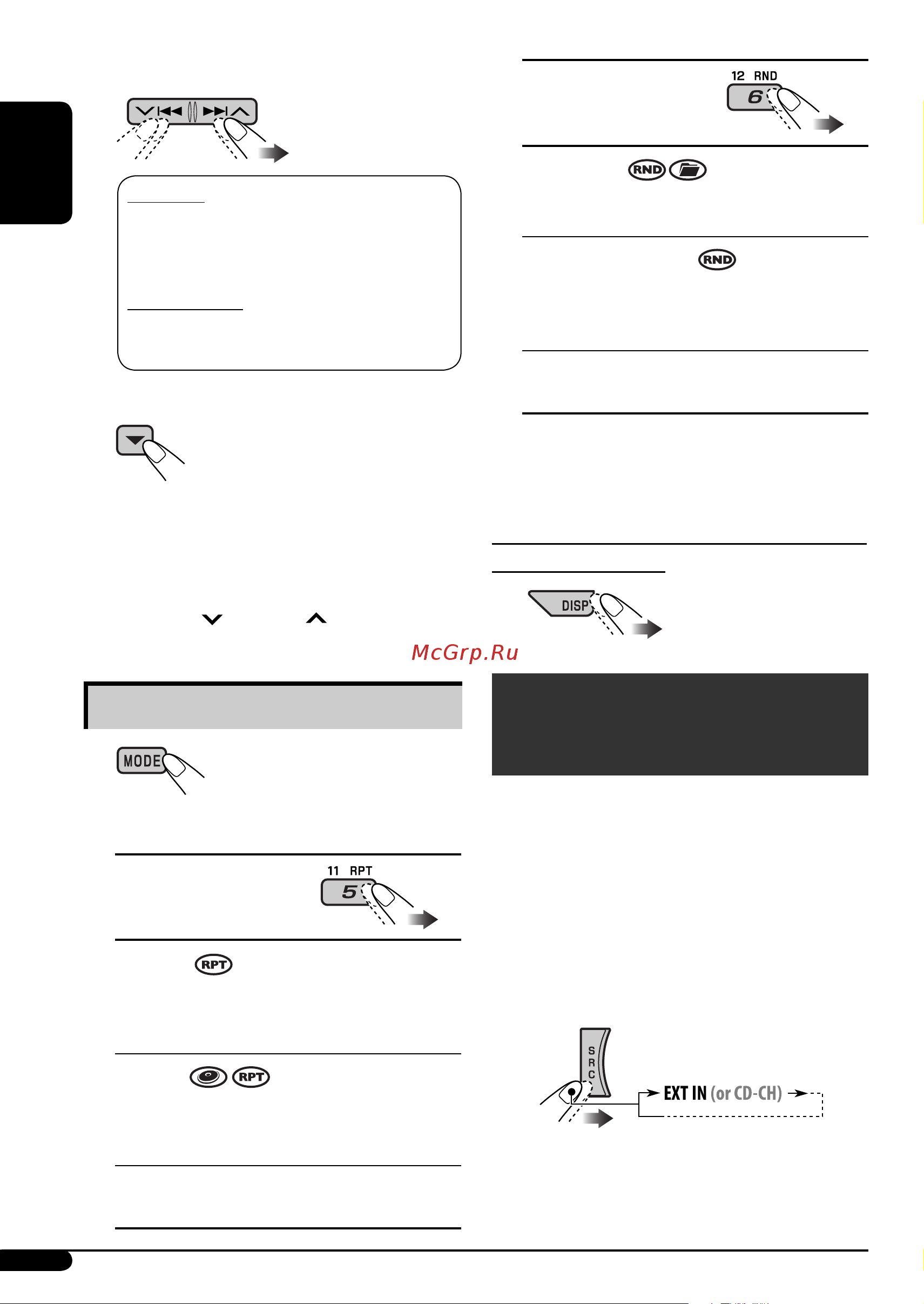 JVC KD-G721 [20/86] Selecting the playback modes