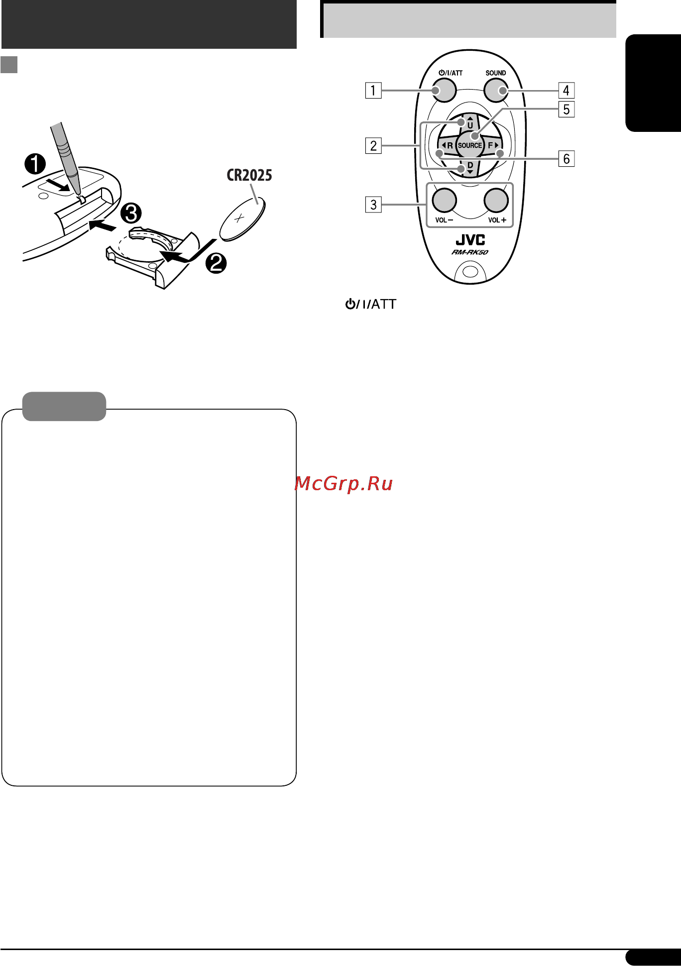 JVC KD-G637 [5/86] Installing the lithium coin battery cr2025