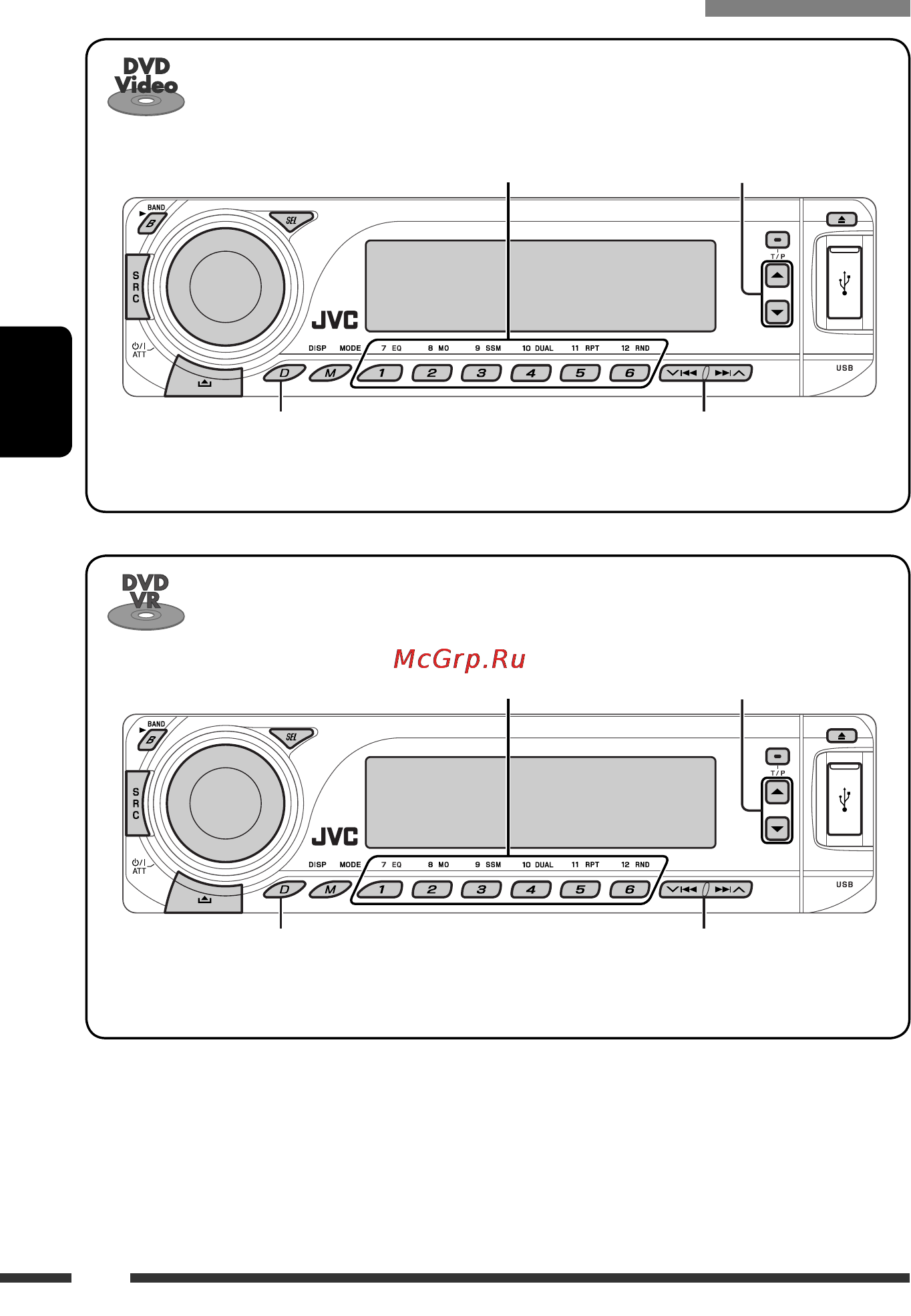 JVC KD-DV7307 [140/189] Дії що виконуються за допомогою панелі керування