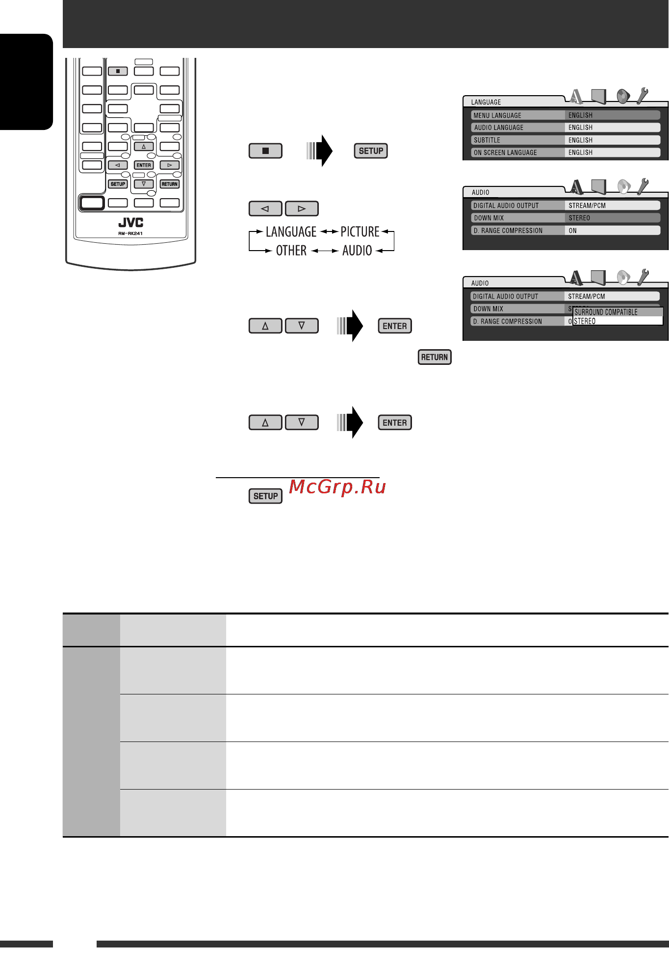 JVC KD-DV7307 [46/189] Setup menu