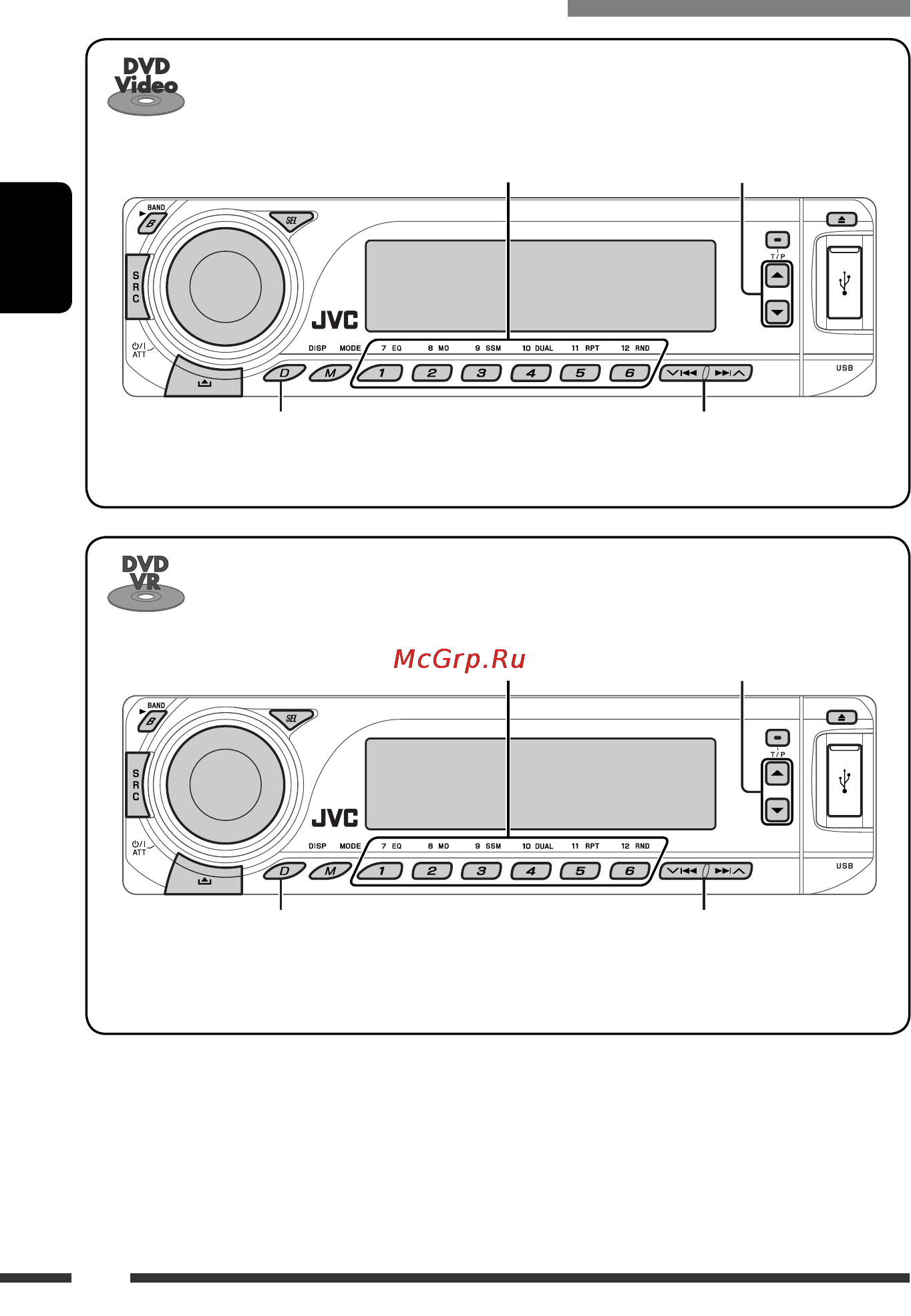 JVC KD-DV7308 [78/189] Операции с помощью панели управления