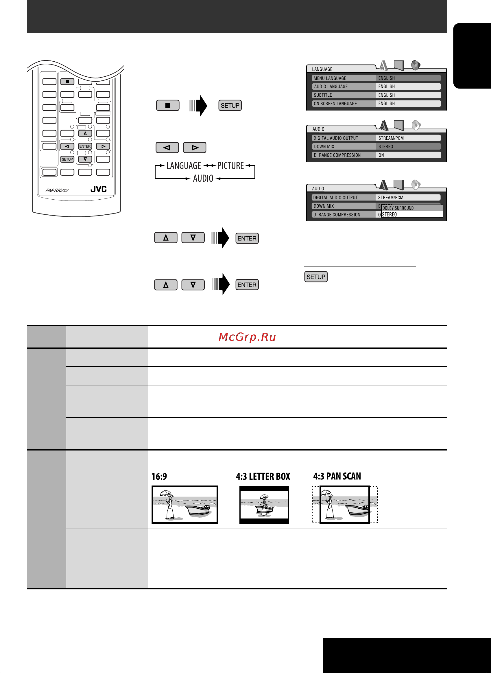 JVC KD-DV4207 [25/70] Dvd setup menu