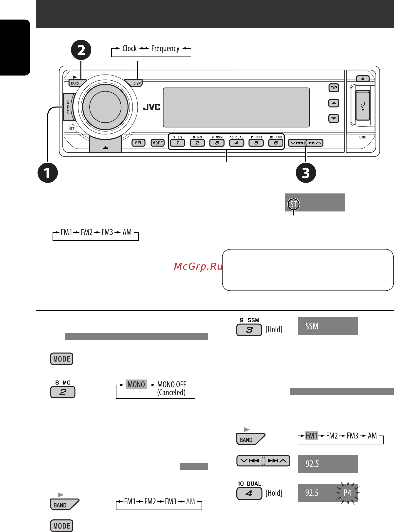 JVC KD-DV6207 [10/90] Listening to the radio