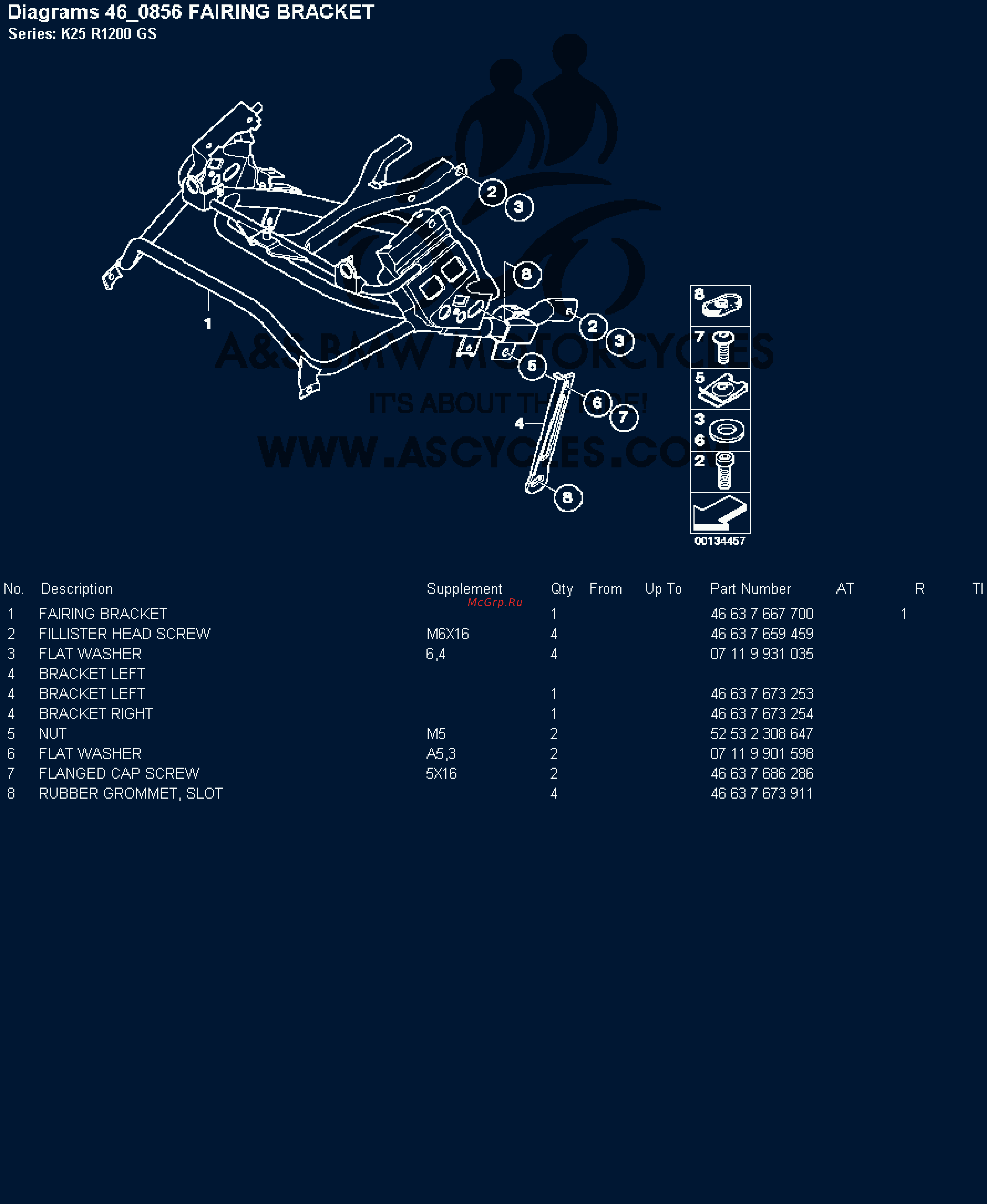 BMW 1200GS [100/142] Diagrams 46 856 fairing bracket