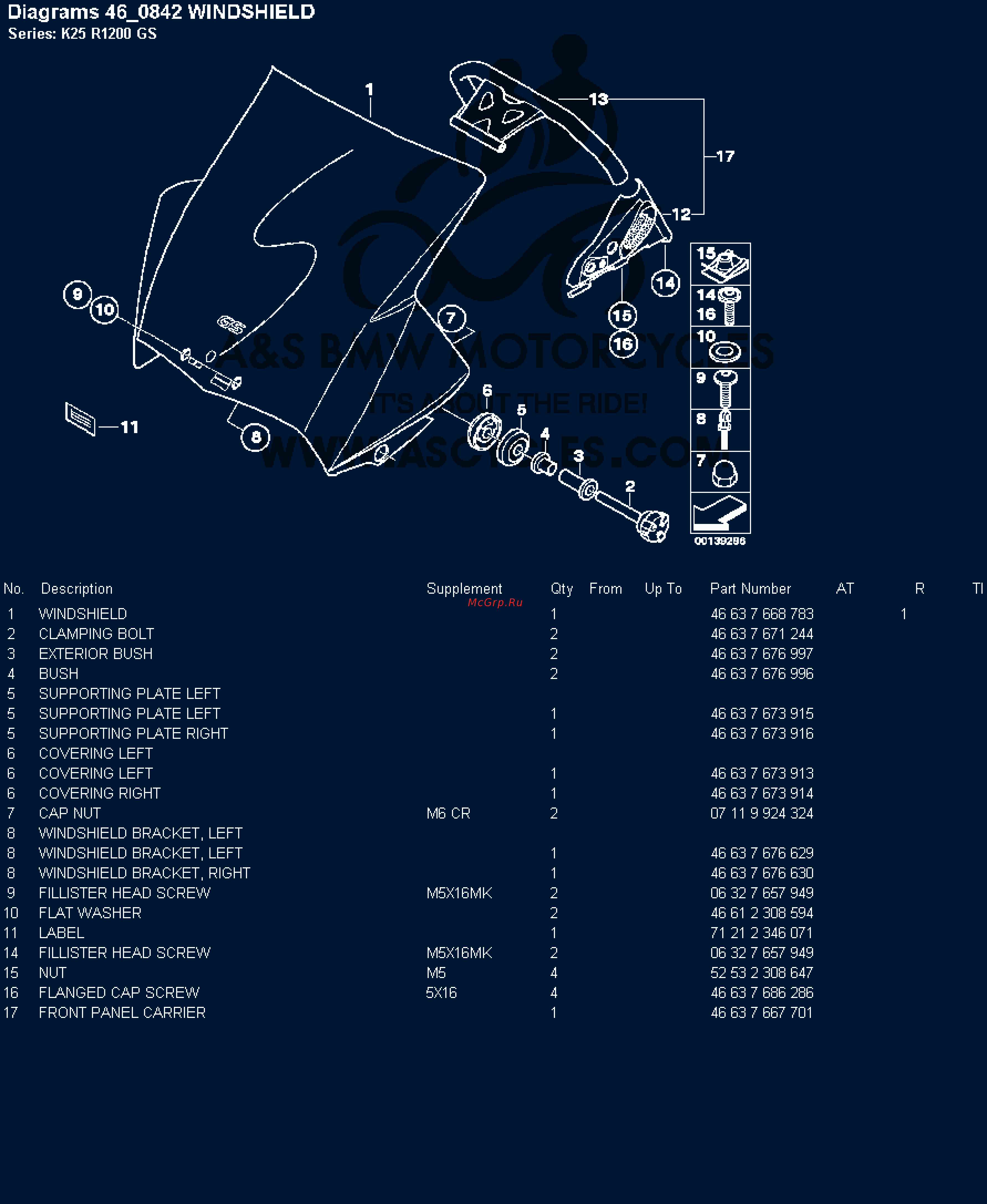 BMW 1200GS [103/142] Diagrams 46 842 windshield