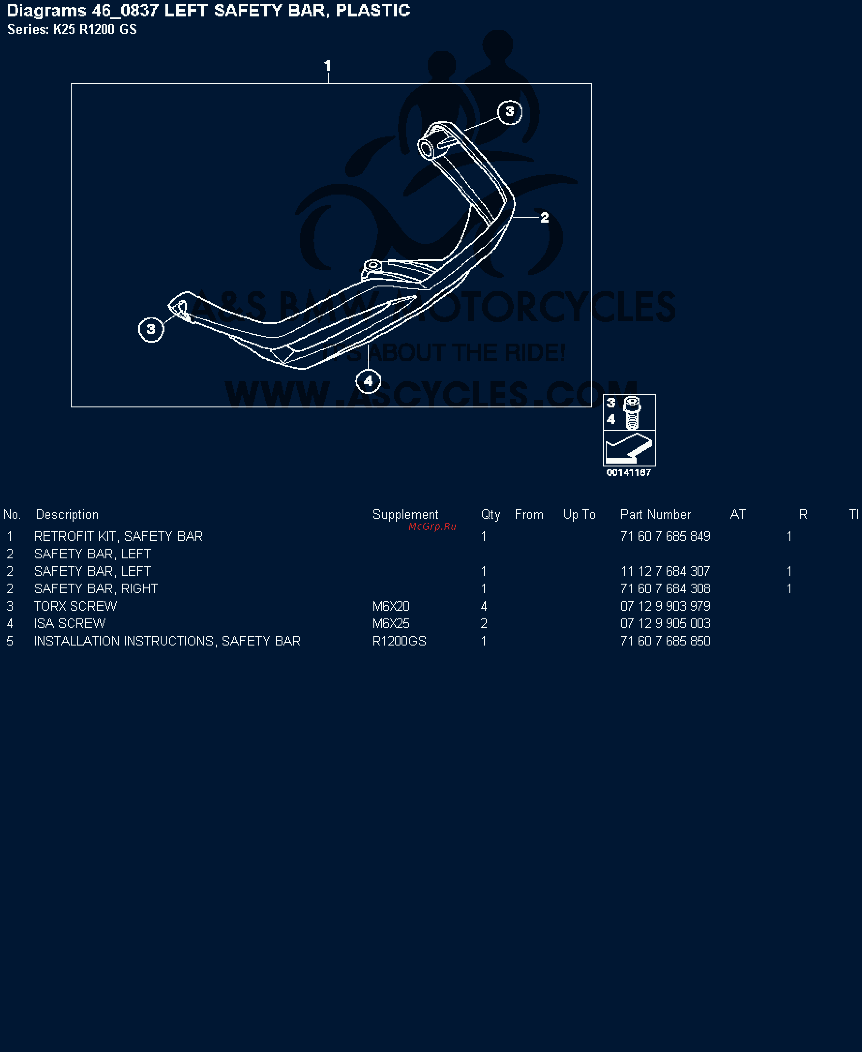 BMW 1200GS [107/142] Diagrams 46 837 left safety bar plastic