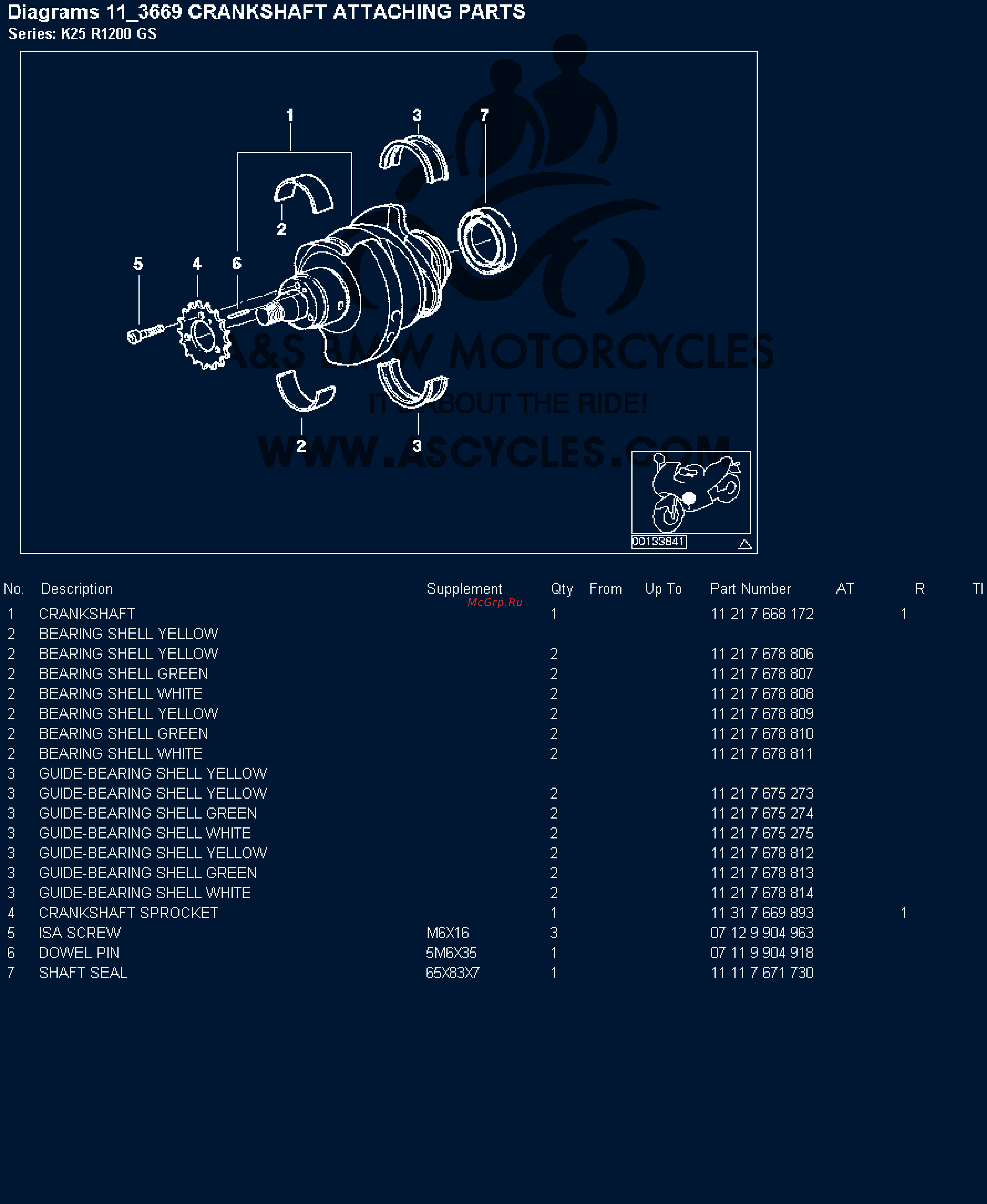 BMW 1200GS [11/142] Diagrams 11_3669 crankshaft attaching parts