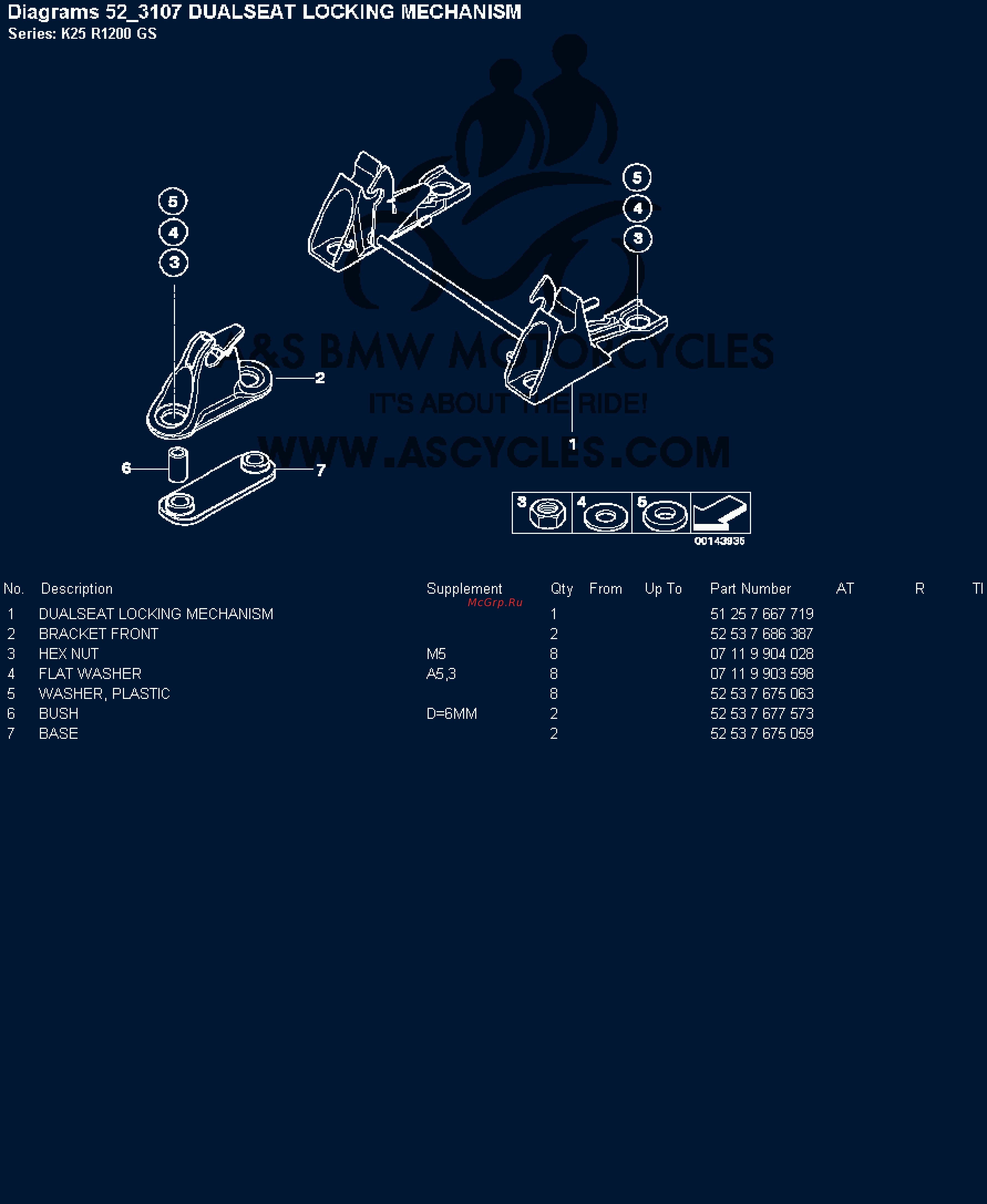 BMW 1200GS [117/142] Diagrams 52_3107 dualseat locking mechanism