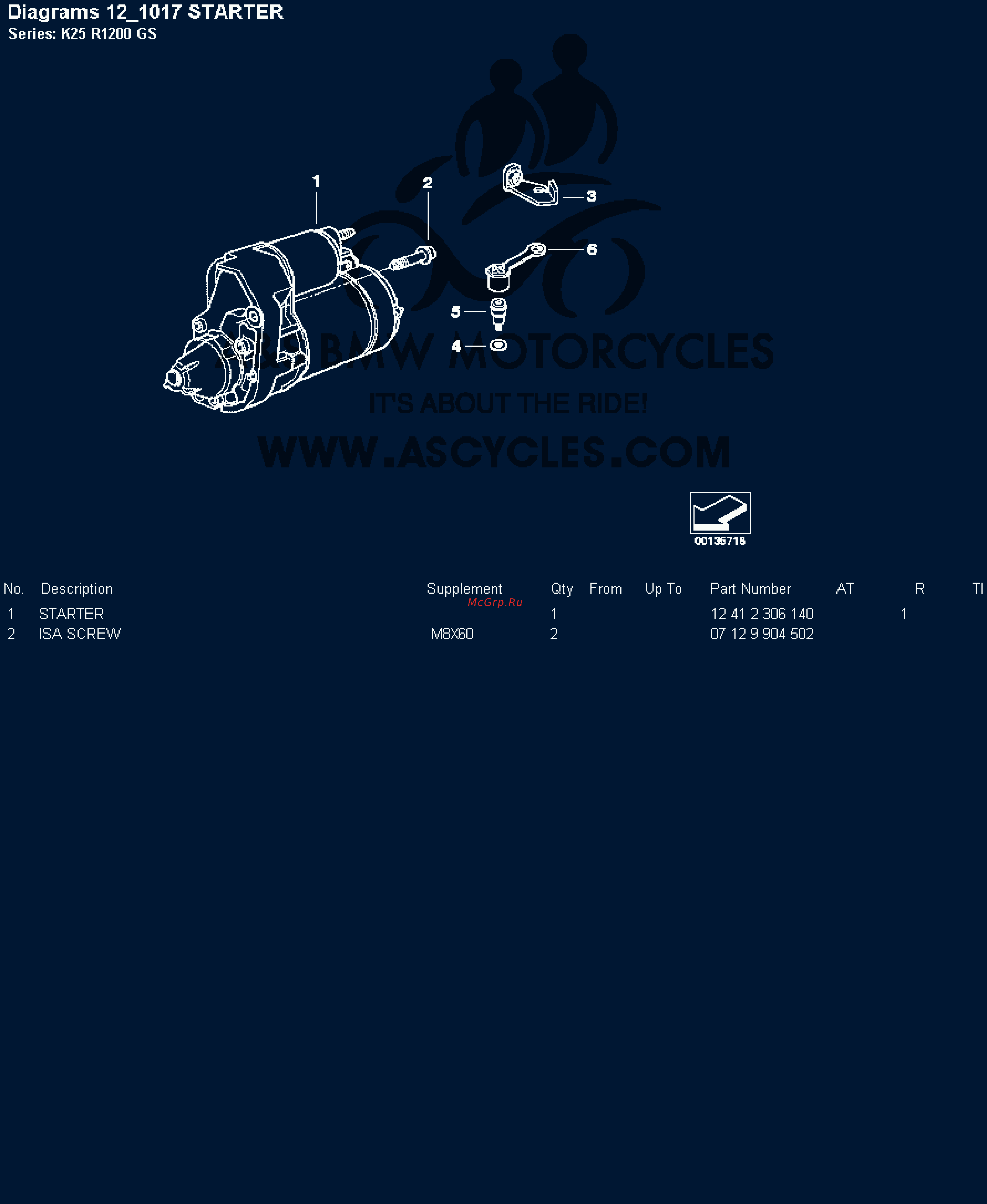 BMW 1200GS [24/142] Diagrams 12 017 starter