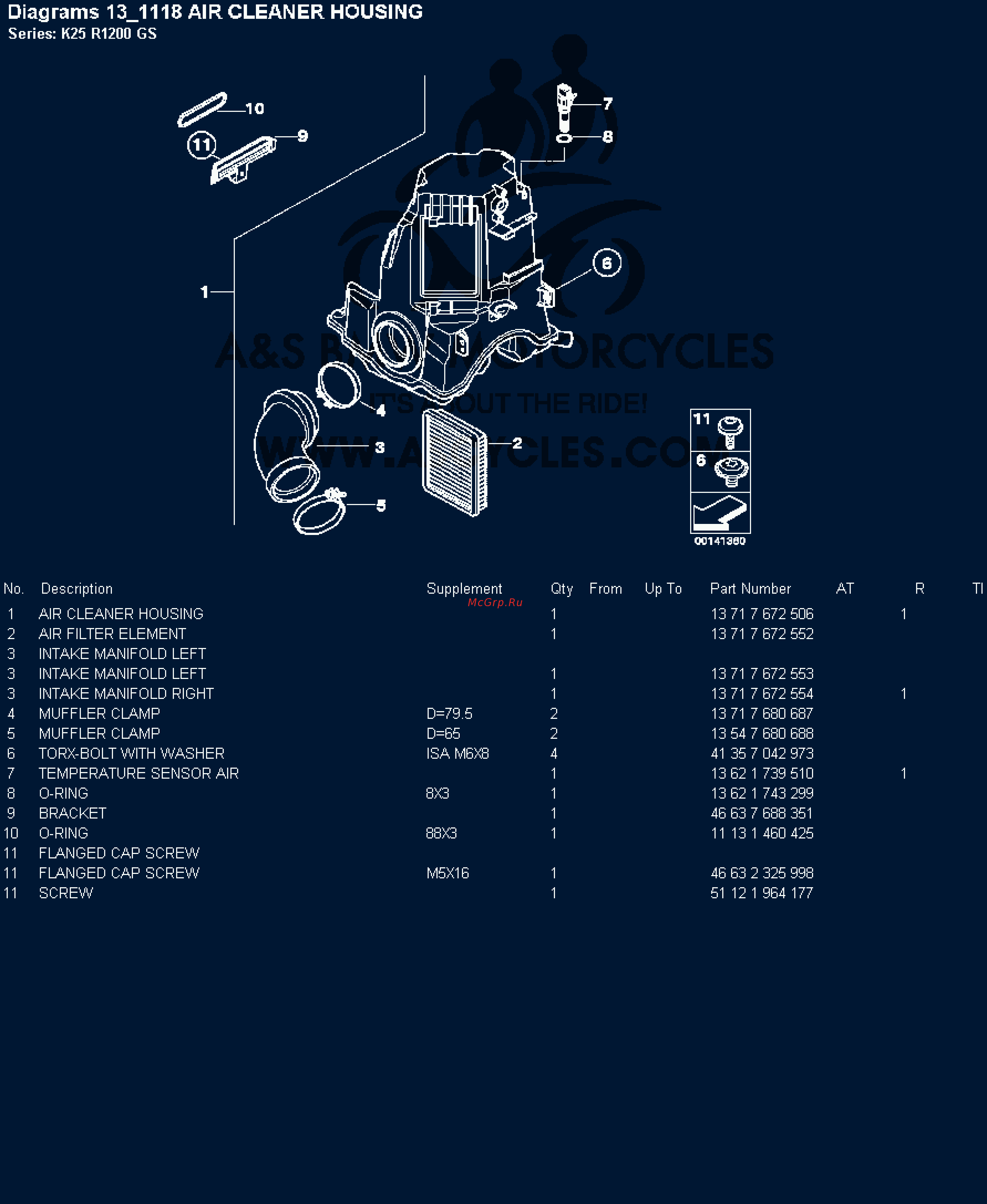 BMW 1200GS [29/142] Diagrams 13_1118 air cleaner housing