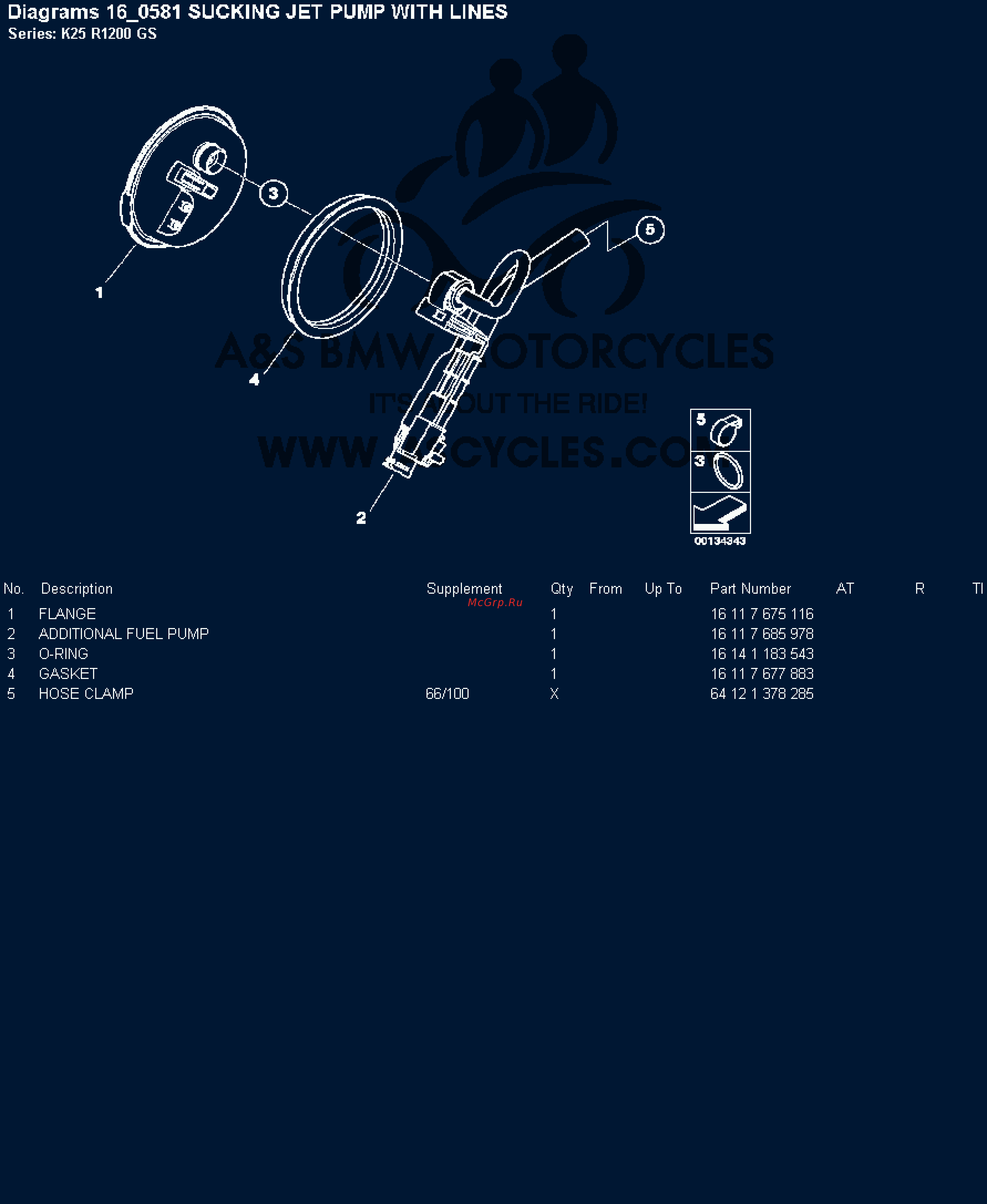 BMW 1200GS [33/142] Diagrams 16 581 sucking jet pump with lines