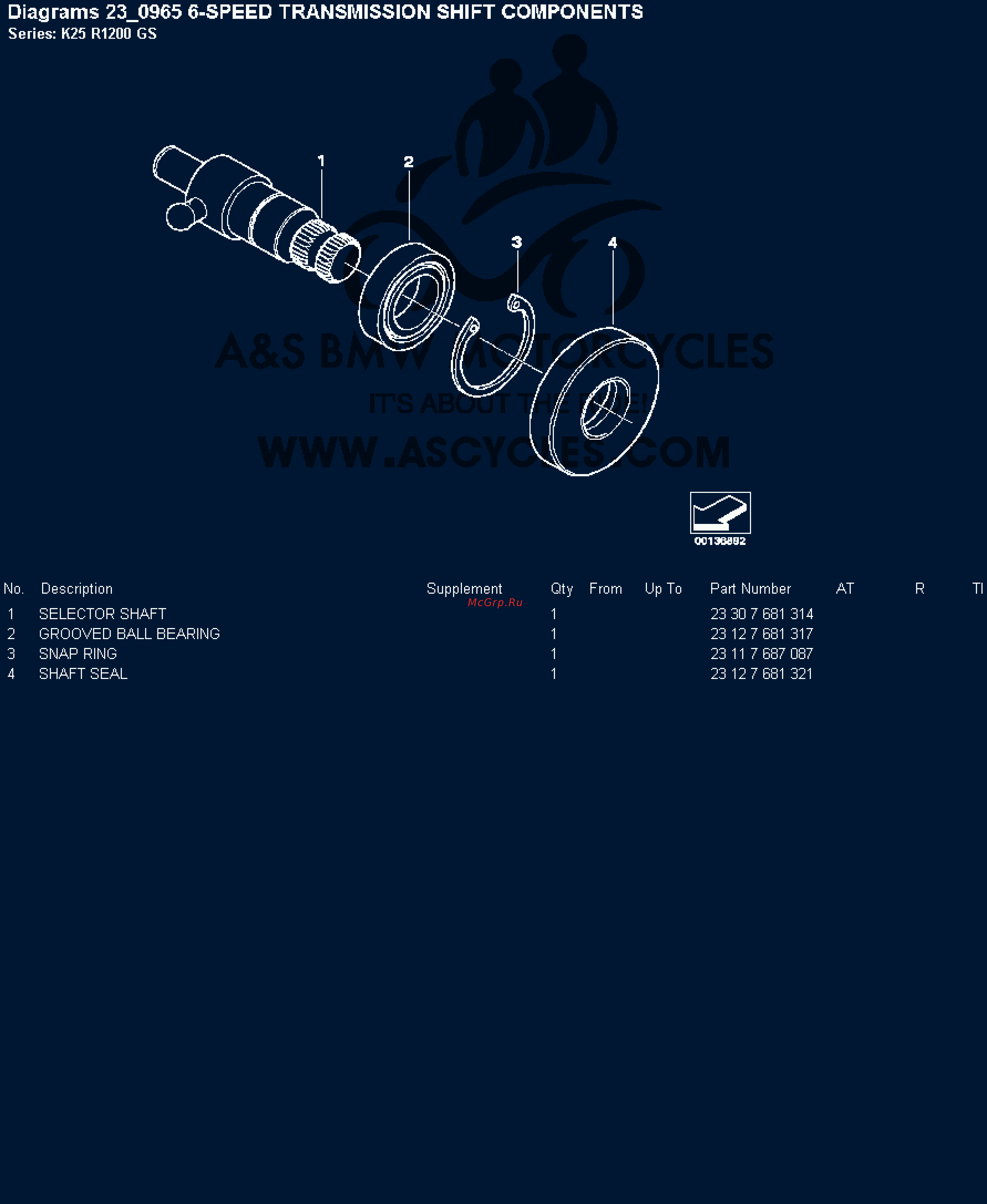 BMW 1200GS [44/142] Diagrams 23_0965 6 speed transmission shift components