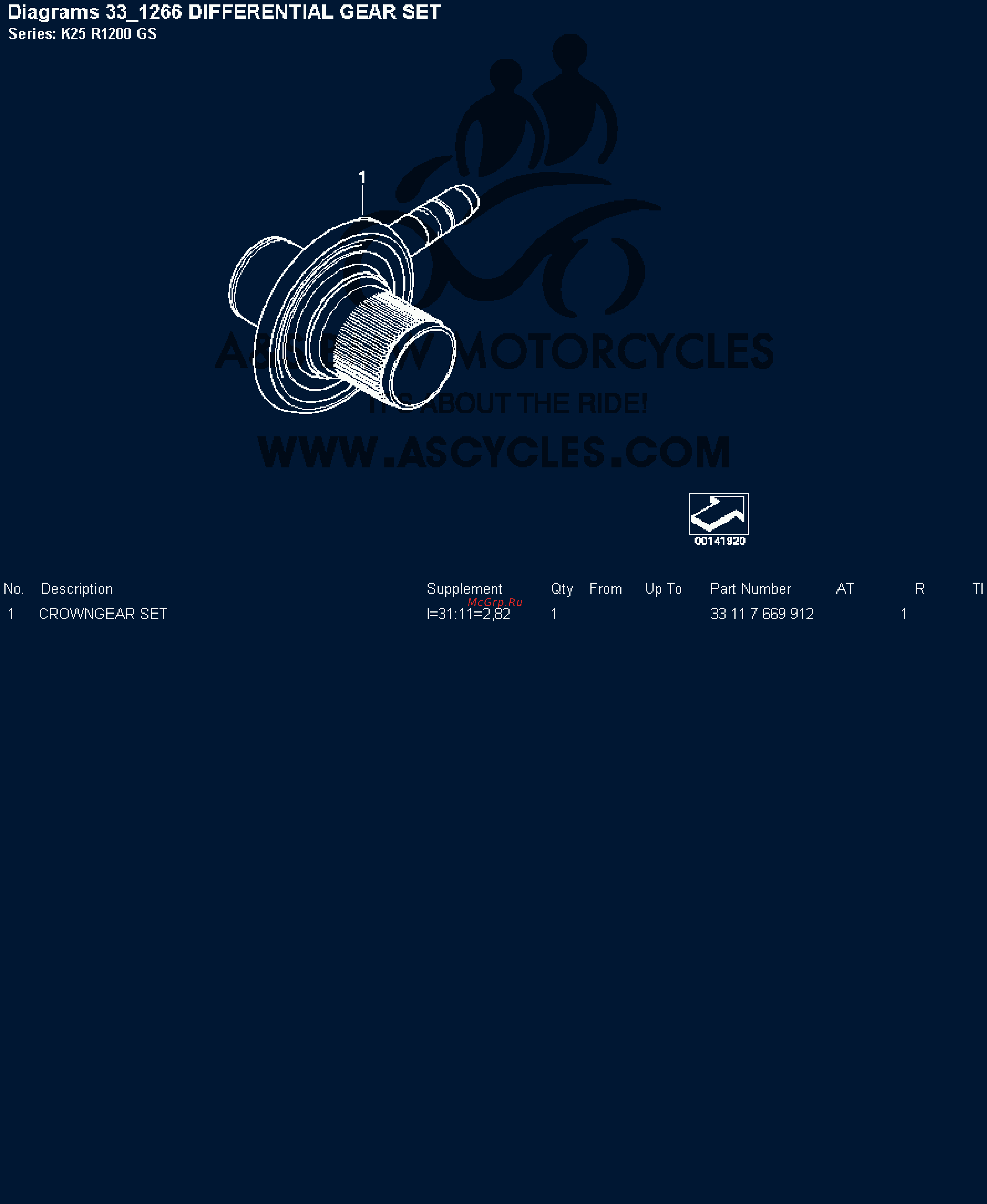 BMW 1200GS [65/142] Diagrams 33 266 differential gear set